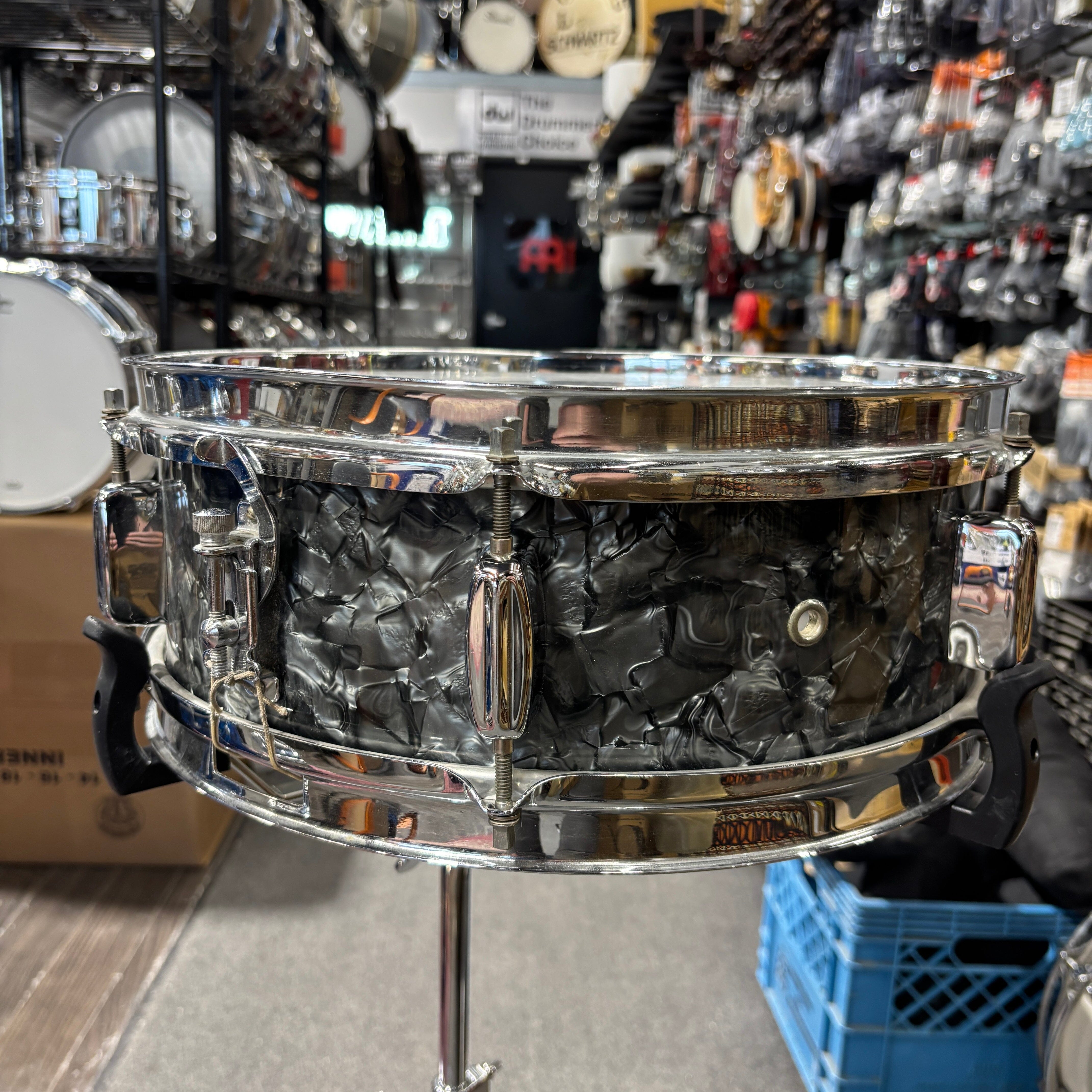 Rogers Luxor Snare B&B Lugs Black Pearl USED SNARE DRUMS Rogers 