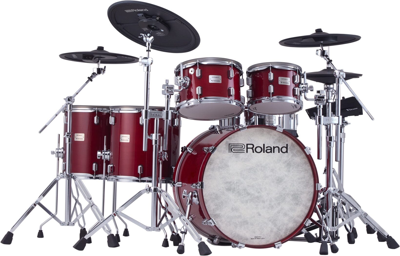 Roland VAD716 V-Drums Acoustic Design 6-Piece Electronic Drumkit - Gloss Cherry (VAD716-GC) New Electronics Roland 