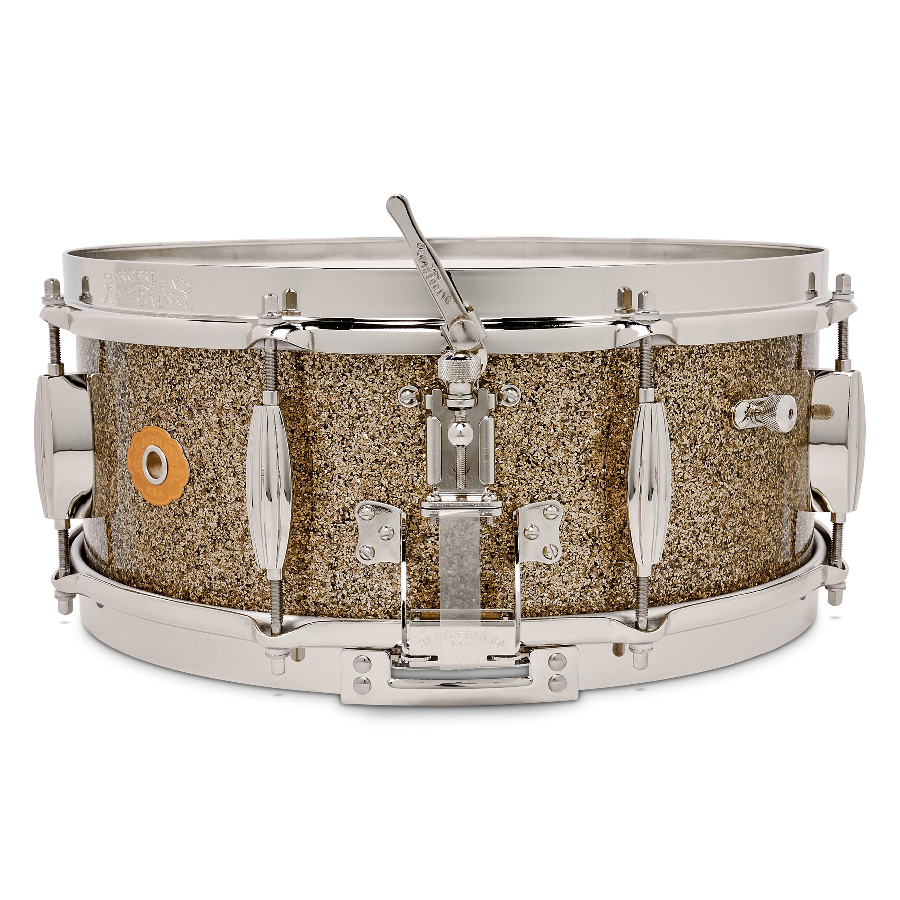 Slingerland Radio King 5.5x14 Solid Maple Snare, Gold Glass (SLFP5514SMK088) NEW SNARE DRUMS Slingerland 