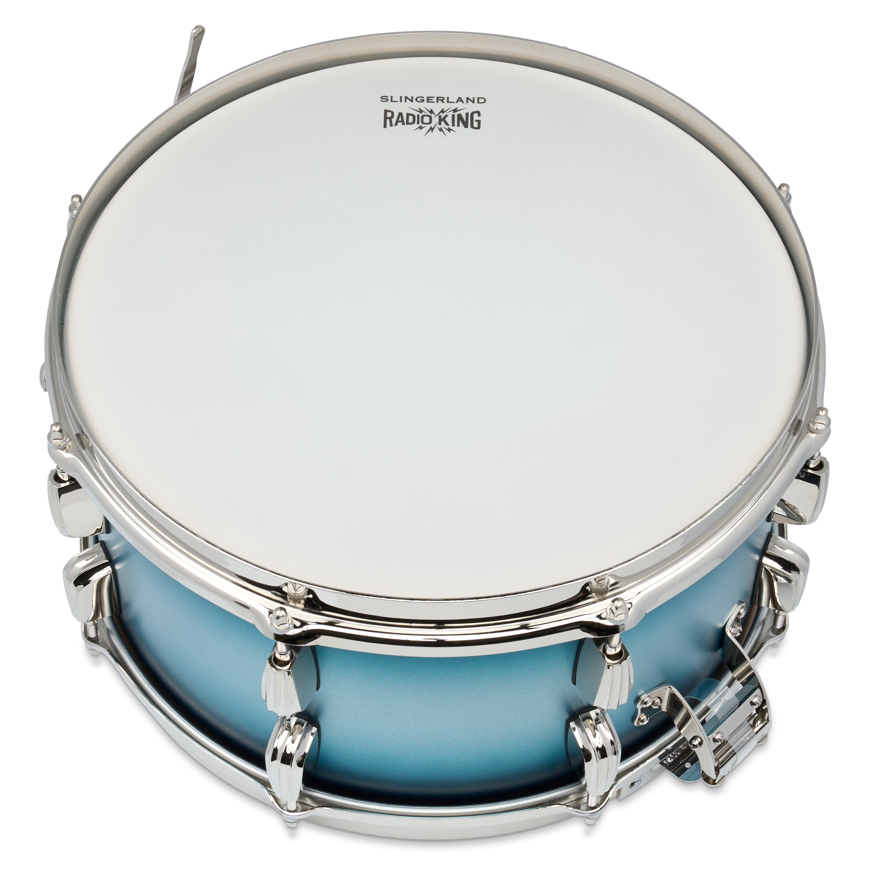 Slingerland Radio King 7x14 Solid Maple Snare, Silver and Blue Lacquer (SLLS0714SMK371) NEW SNARE DRUMS Slingerland 