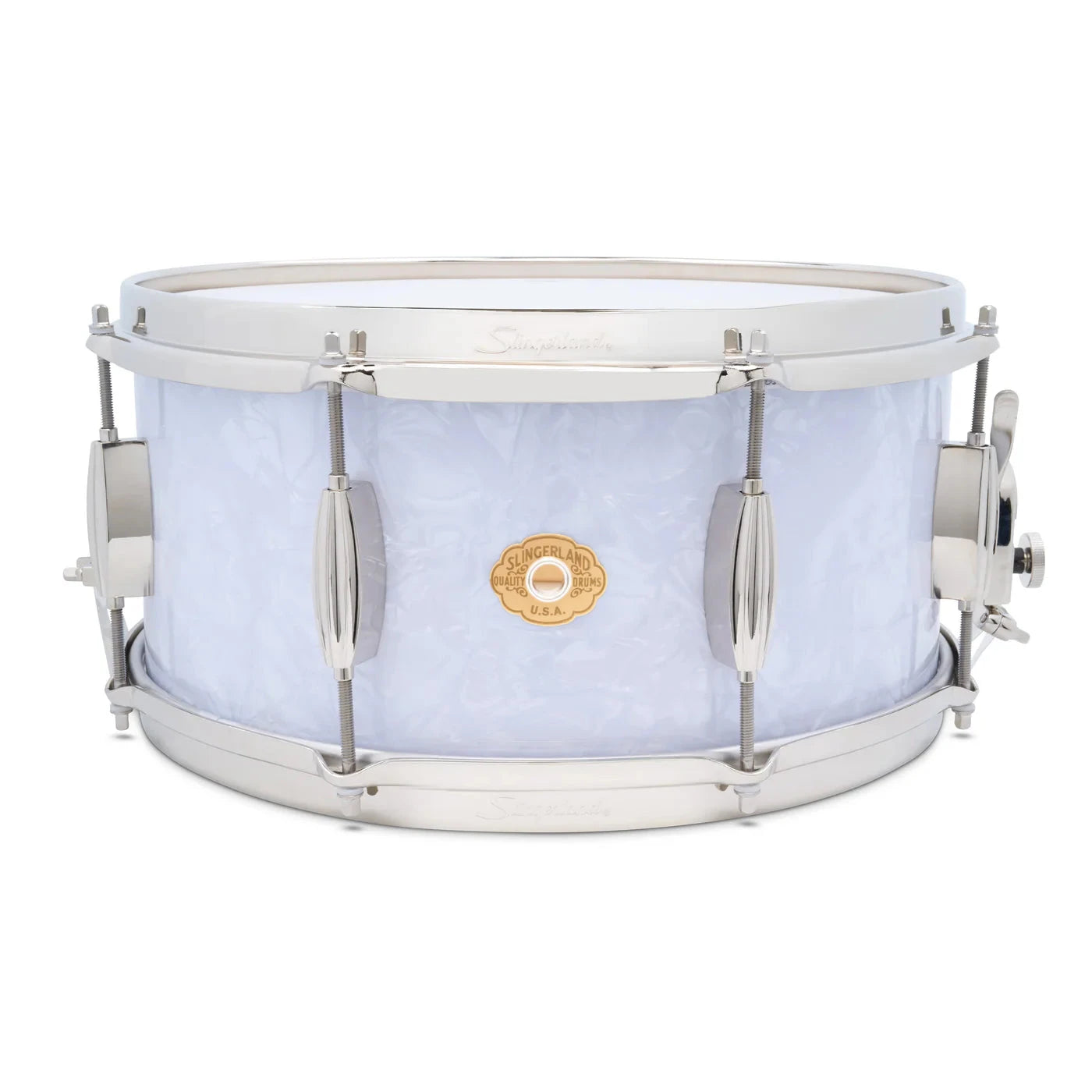 Slingerland Radio King Artist Snare Drum 14x6.5", White Marine Pearl (SLFP6514SSK016) NEW SNARE DRUMS Slingerland 