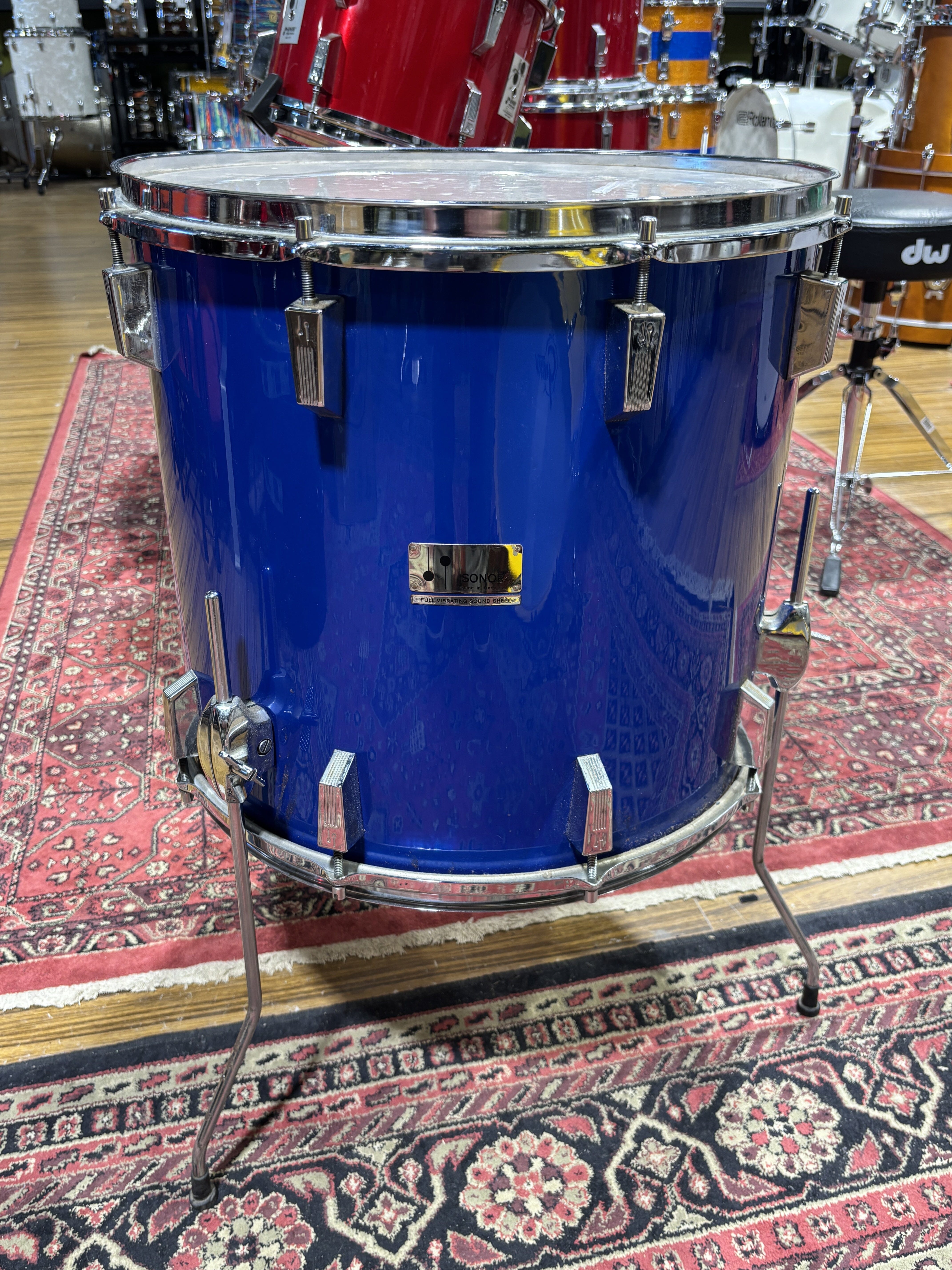 Sonor Champion 18" Floor Tom 1970s Blue Gloss CONSIGNMENT DRUM KIT Sonor 