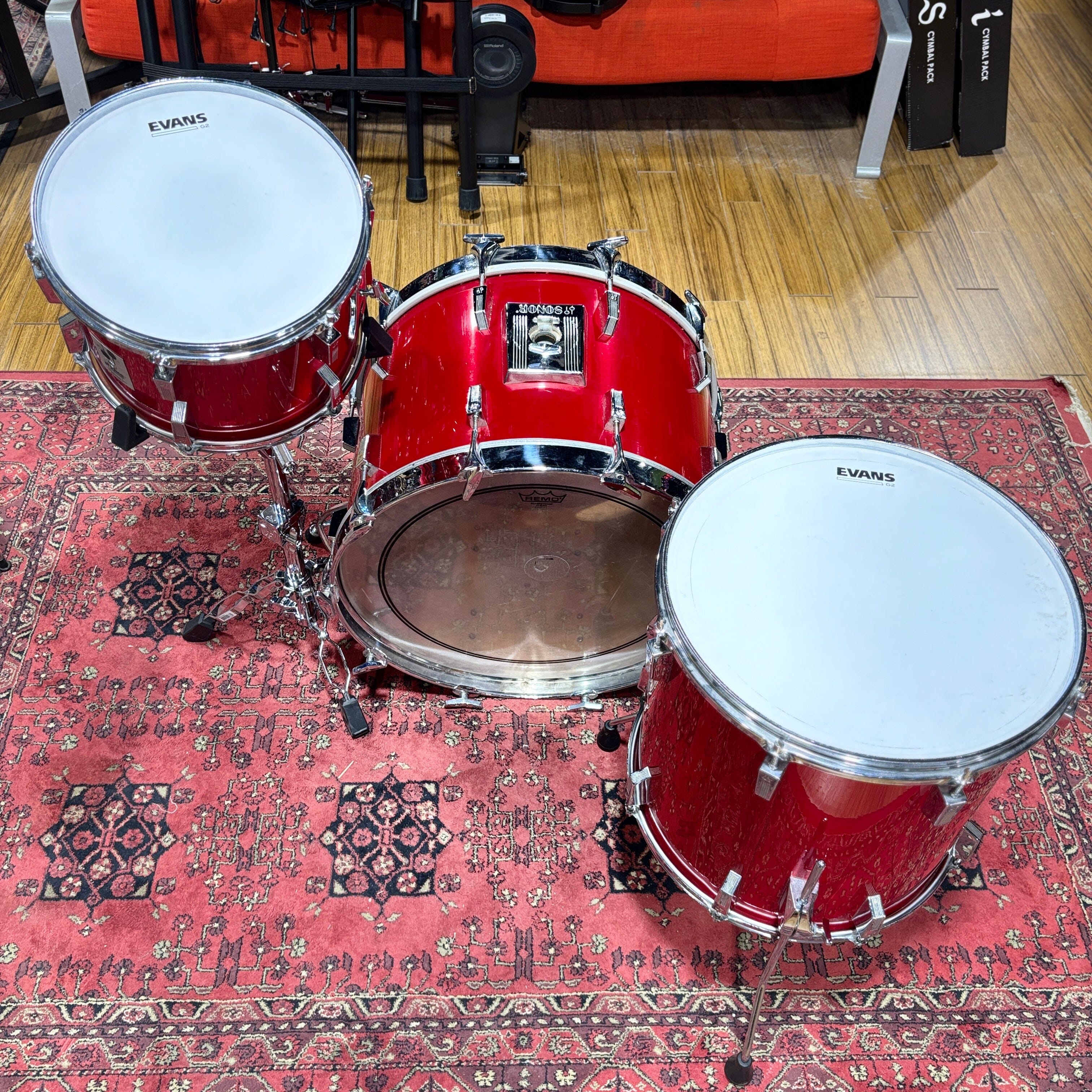 Sonor Phonic 3-piece Candy Apple Red 1980s CONSIGNMENT DRUM KIT Sonor 