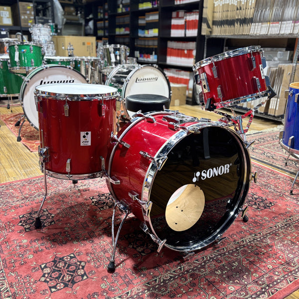 Sonor Phonic 3-piece Candy Apple Red 1980s CONSIGNMENT DRUM KIT Sonor 