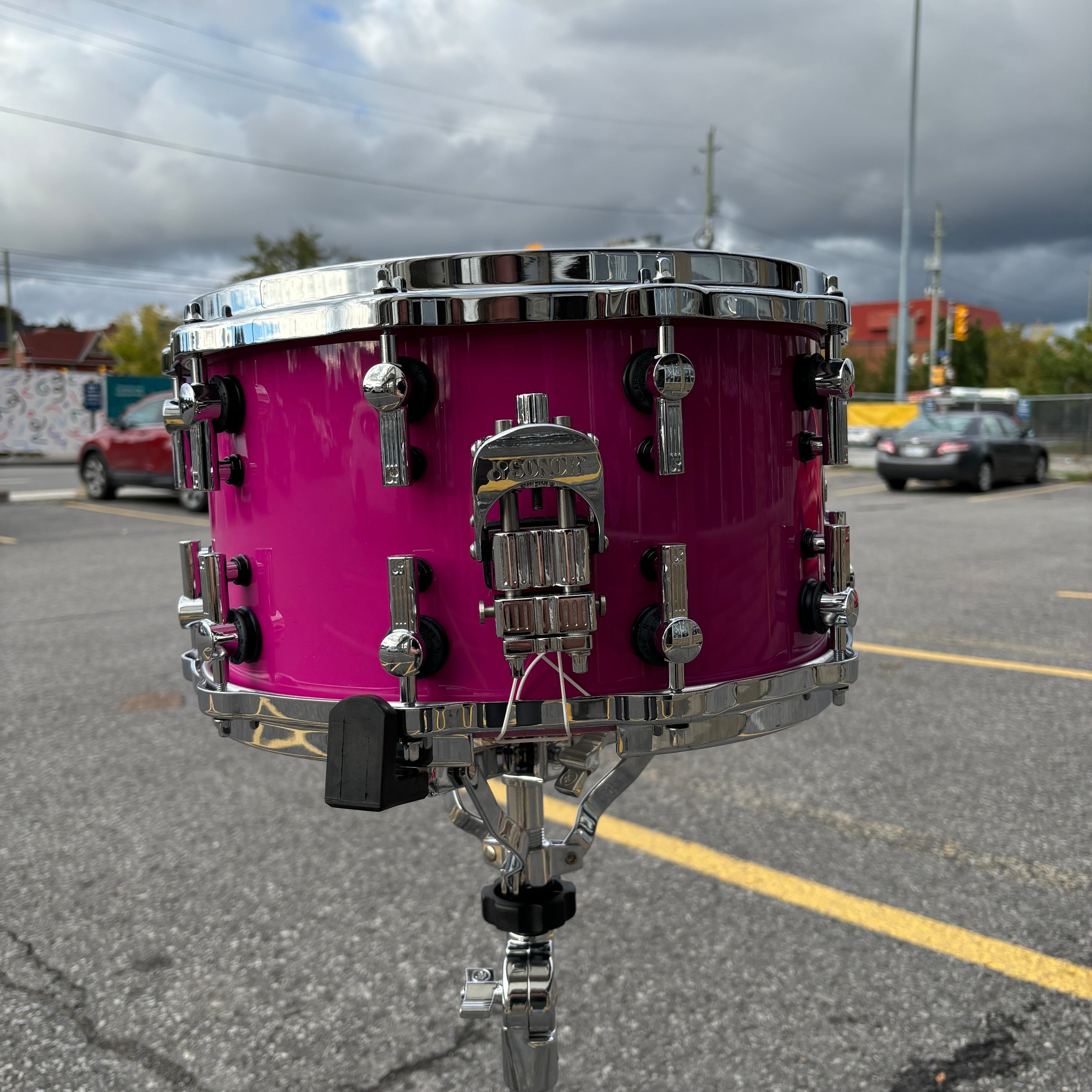 Sonor SQ2 Heavy Beech 14 x 8 in Traffic Purple USED SNARE DRUMS Sonor 