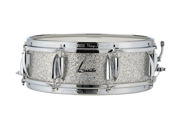 Sonor Vintage Series 14 x 5.75" Snare Drum, Vintage Silver Glitter (VT-14X5.75SDW-VSG) NEW SNARE DRUMS Sonor 