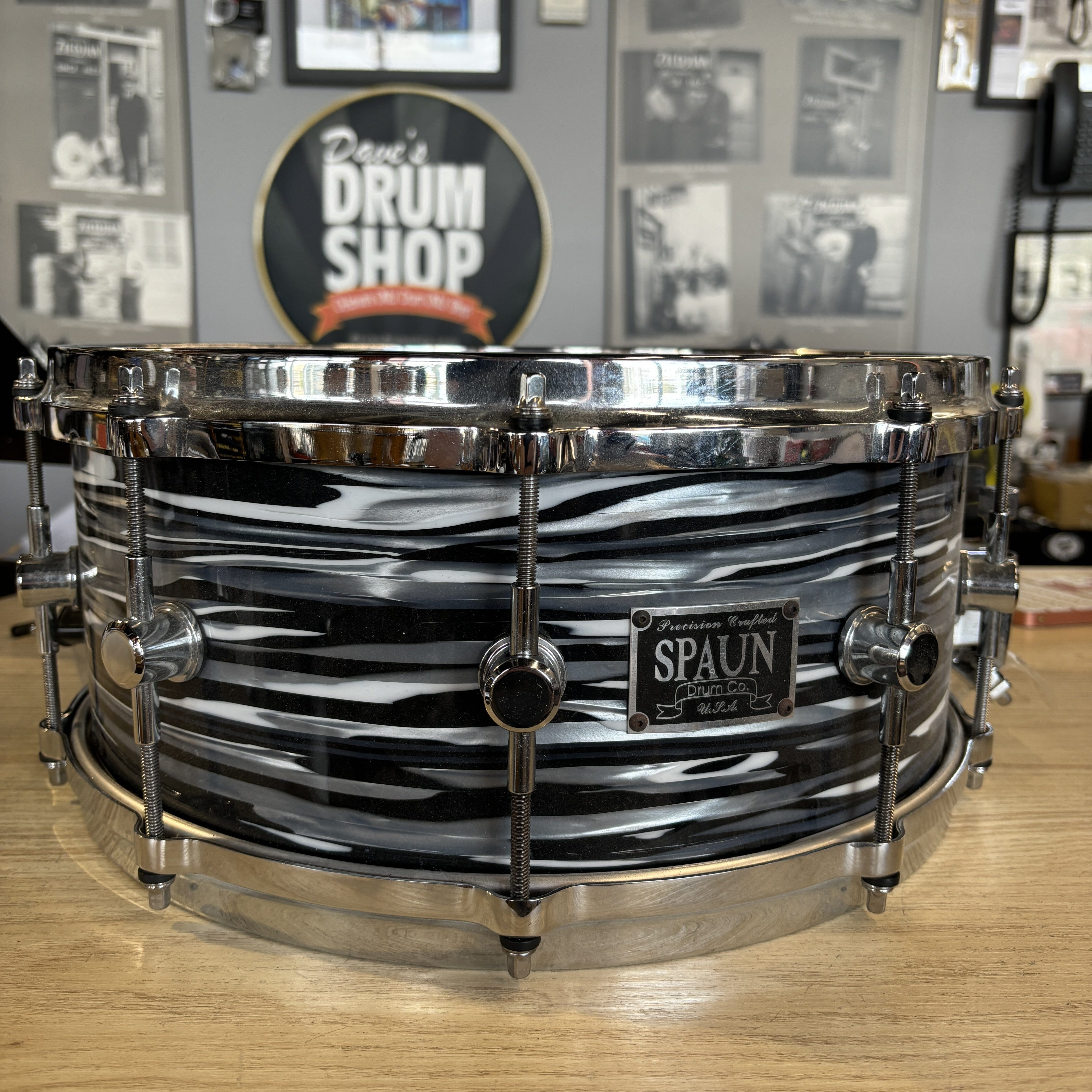 Spaun Maple 20Ply Snare 14 x 6 Bowling Ball Oyster CONSIGNMENT DRUM KIT Spaun 