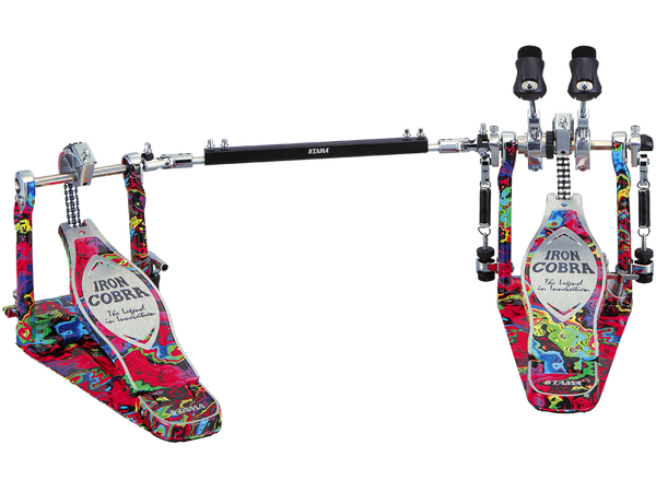 Tama 50th Limited Iron Cobra Marble Double Drum Pedal, Psychedelic Rainbow (HP900PWMPR) Drum Pedals Tama 