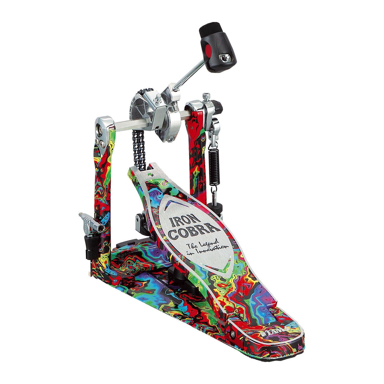 Tama 50th Limited Iron Cobra Marble Single Drum Pedal, Psychedelic Rainbow (HP900PMPR) Drum Pedals Tama 