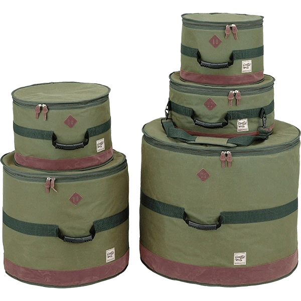 Tama Powerpad Designer 5-Piece Drum Bag Set, Moss Green (TDSS52KMG) NEW CASES Tama 