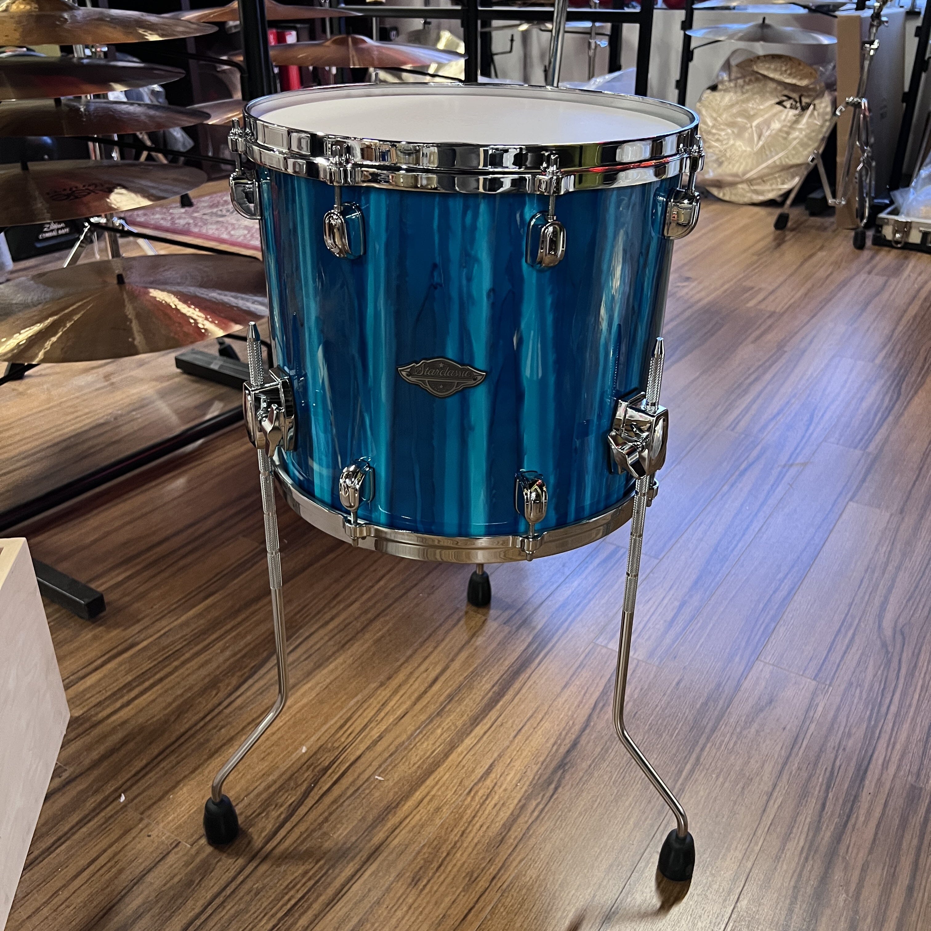 Tama Starclassic Performer 14" Floor Tom, Sky Blue Aurora tom Tama 