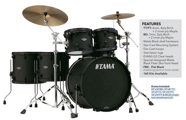 Tama Starclassic Performer Drum Kit, Blacked Out Black Limited Edition (MBS52AZMBFBK) NEW DRUM KIT Tama 