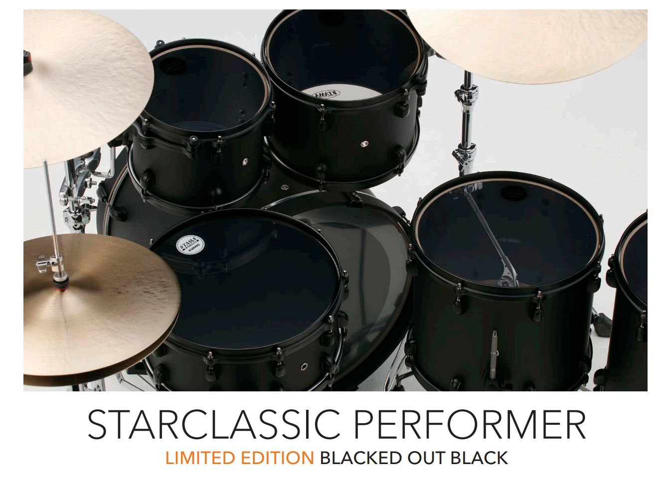 Tama Starclassic Performer Drum Kit, Blacked Out Black Limited Edition (MBS52AZMBFBK) NEW DRUM KIT Tama 