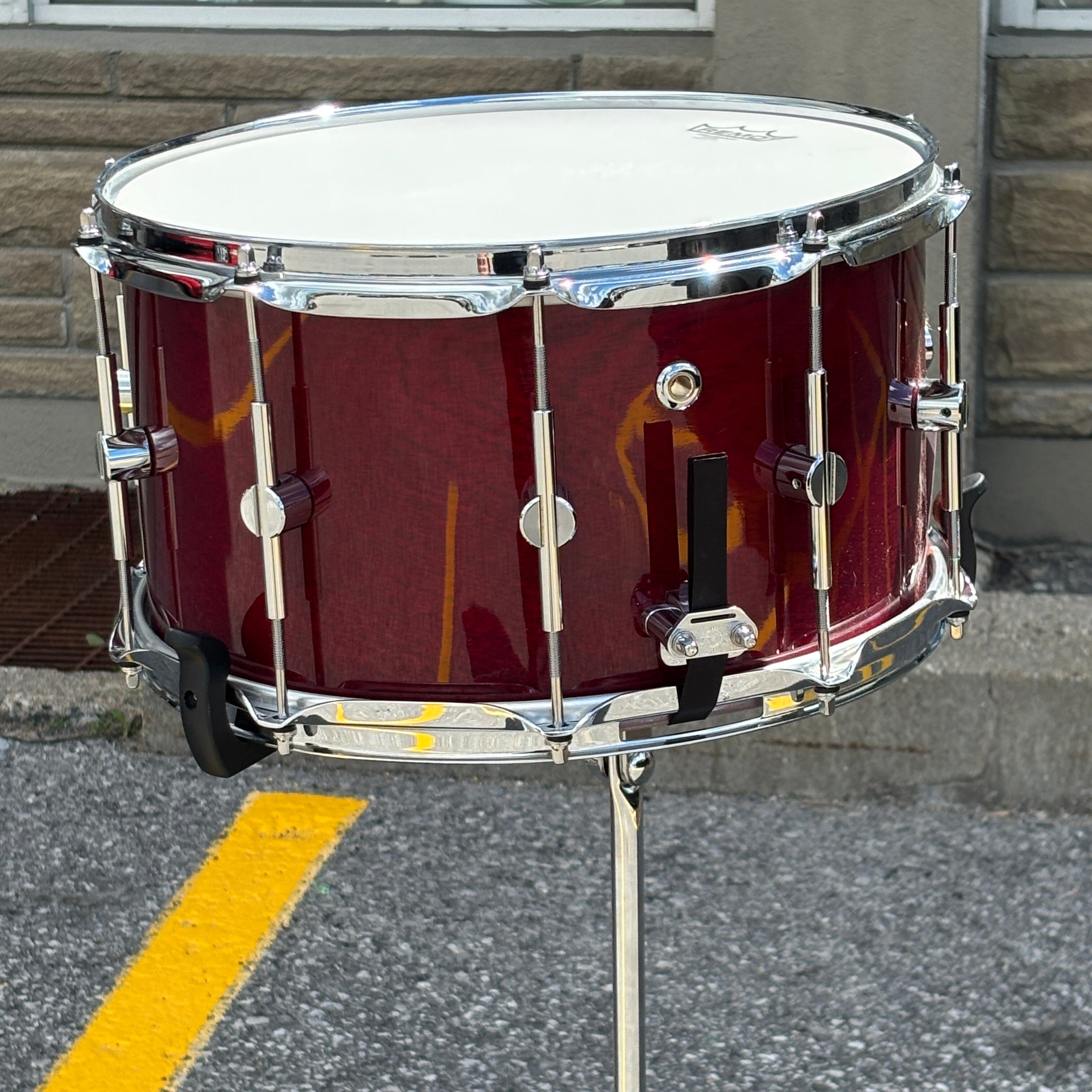 Unix Snares 8 x 14 Red Lacquer Solid Shell Steam Bent CONSIGNMENT DRUM KIT Unix 