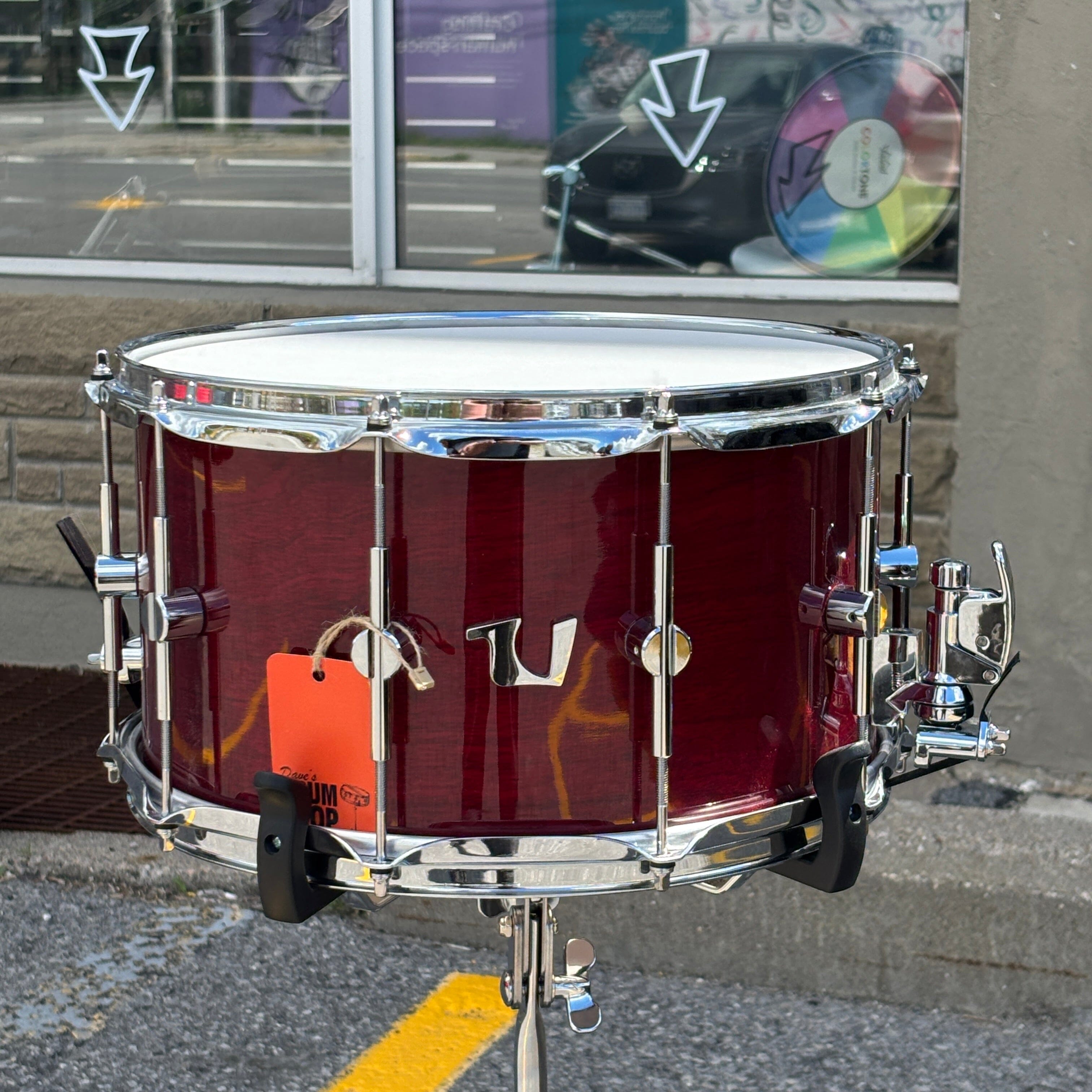 Unix Snares 8 x 14 Red Lacquer Solid Shell Steam Bent CONSIGNMENT DRUM KIT Unix 