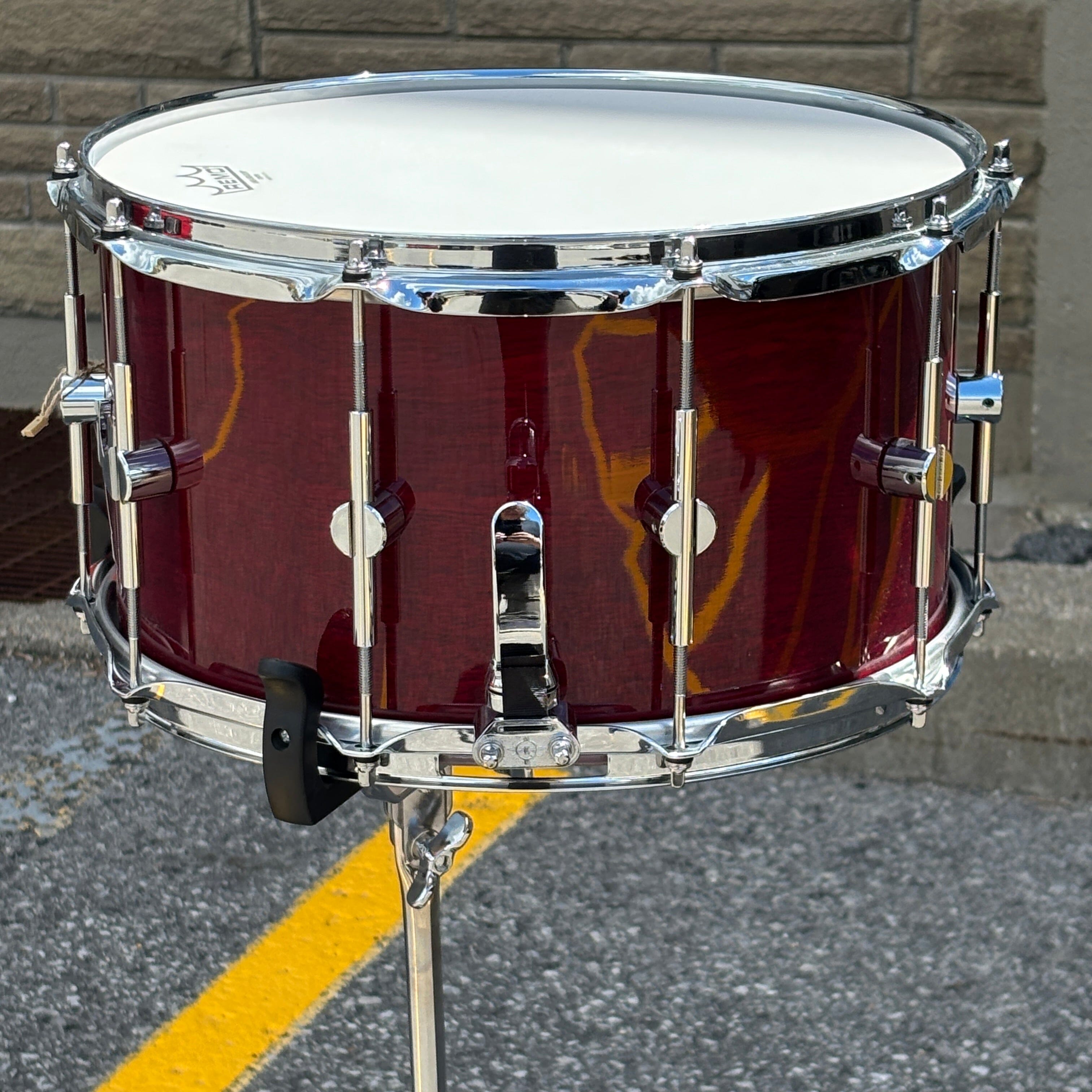 Unix Snares 8 x 14 Red Lacquer Solid Shell Steam Bent CONSIGNMENT DRUM KIT Unix 