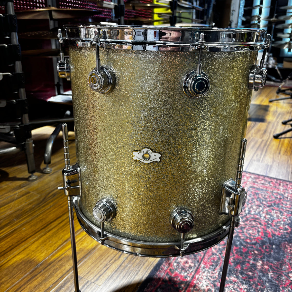 Vintage 1960s Camco Oaklawn Aristocrat 4-Piece Drum Kit Aged Silver Sparkle 20/12/14 with Matching Snare CONSIGNMENT DRUM KIT Camco 