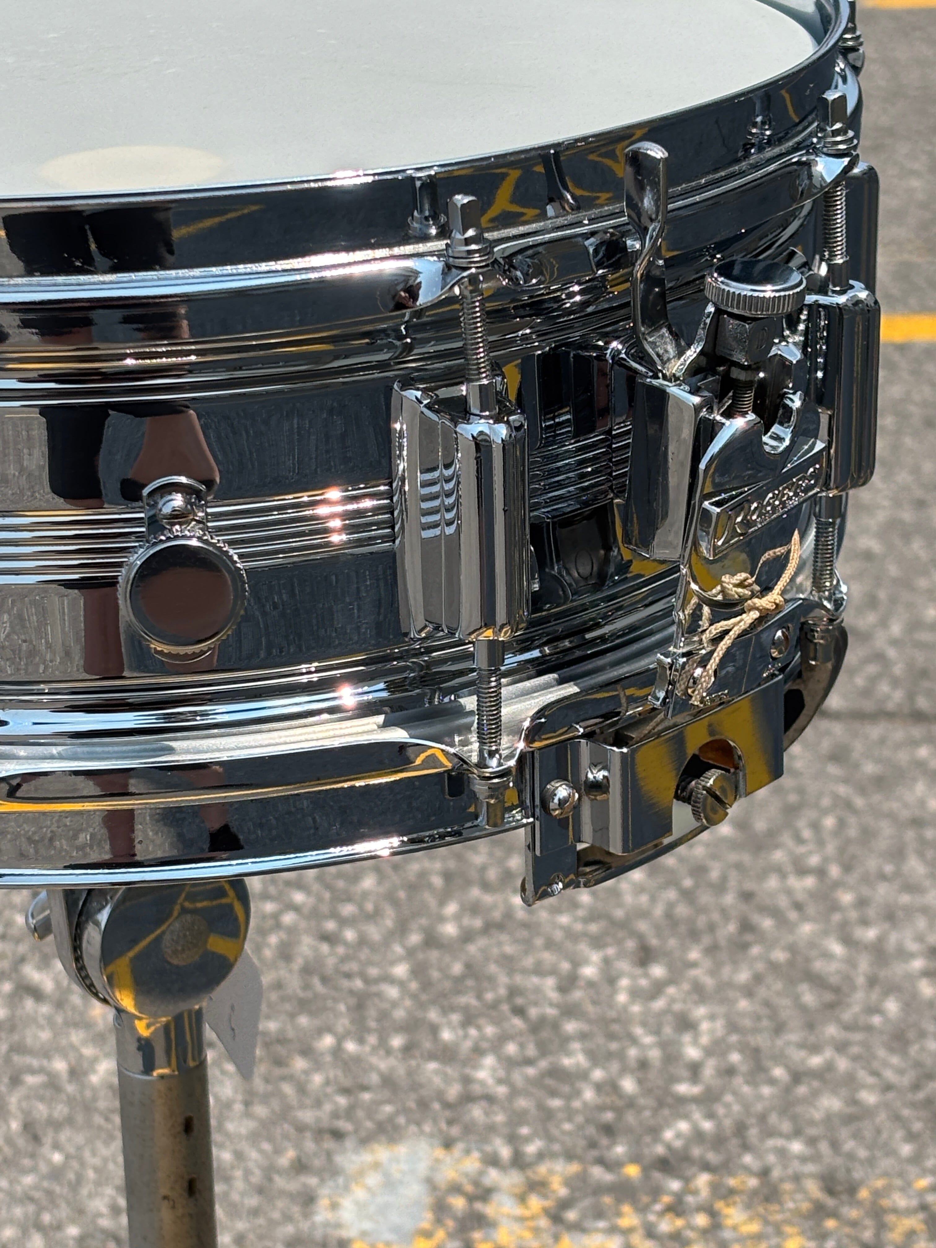 Vintage 1968–69 Rogers Dyna-Sonic 5x14" Chrome-Over-Brass Snare Drum USED SNARE DRUMS Rogers 