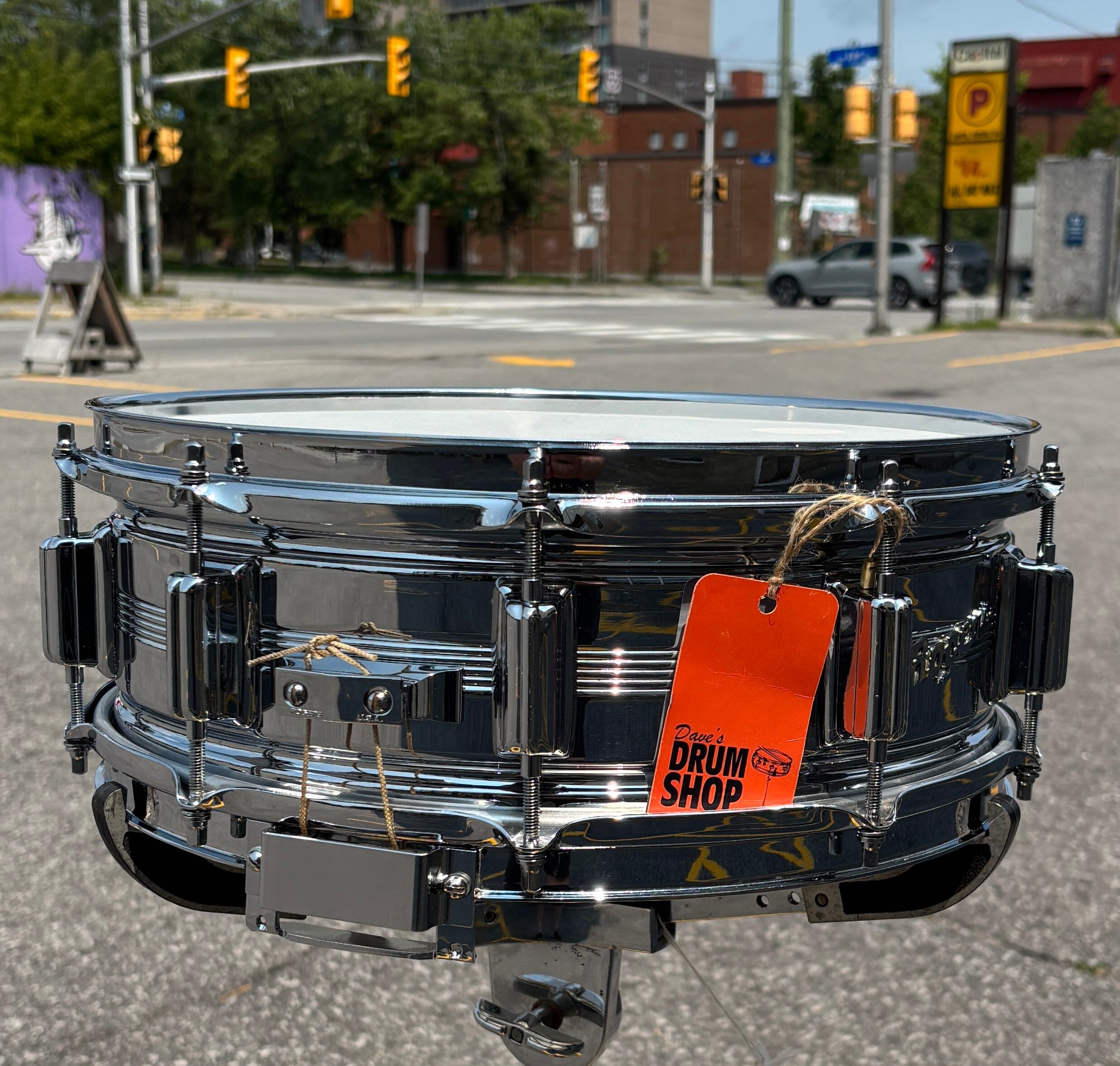 Vintage 1968–69 Rogers Dyna-Sonic 5x14" Chrome-Over-Brass Snare Drum USED SNARE DRUMS Rogers 