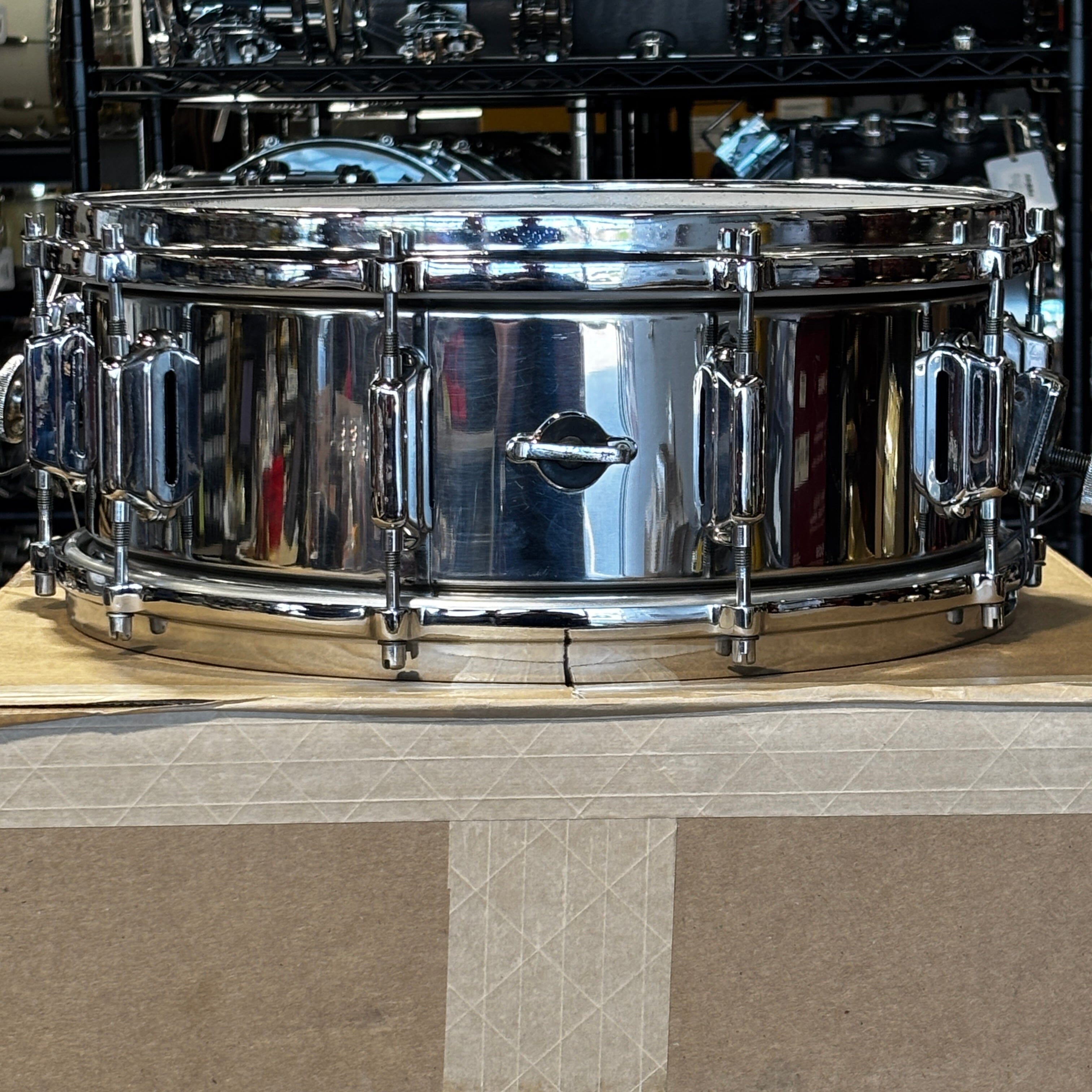 Vintage 1970s ASBA 5.5 × 14 Stainless Steel Snare Drum CONSIGNMENT DRUM KIT ASBA 