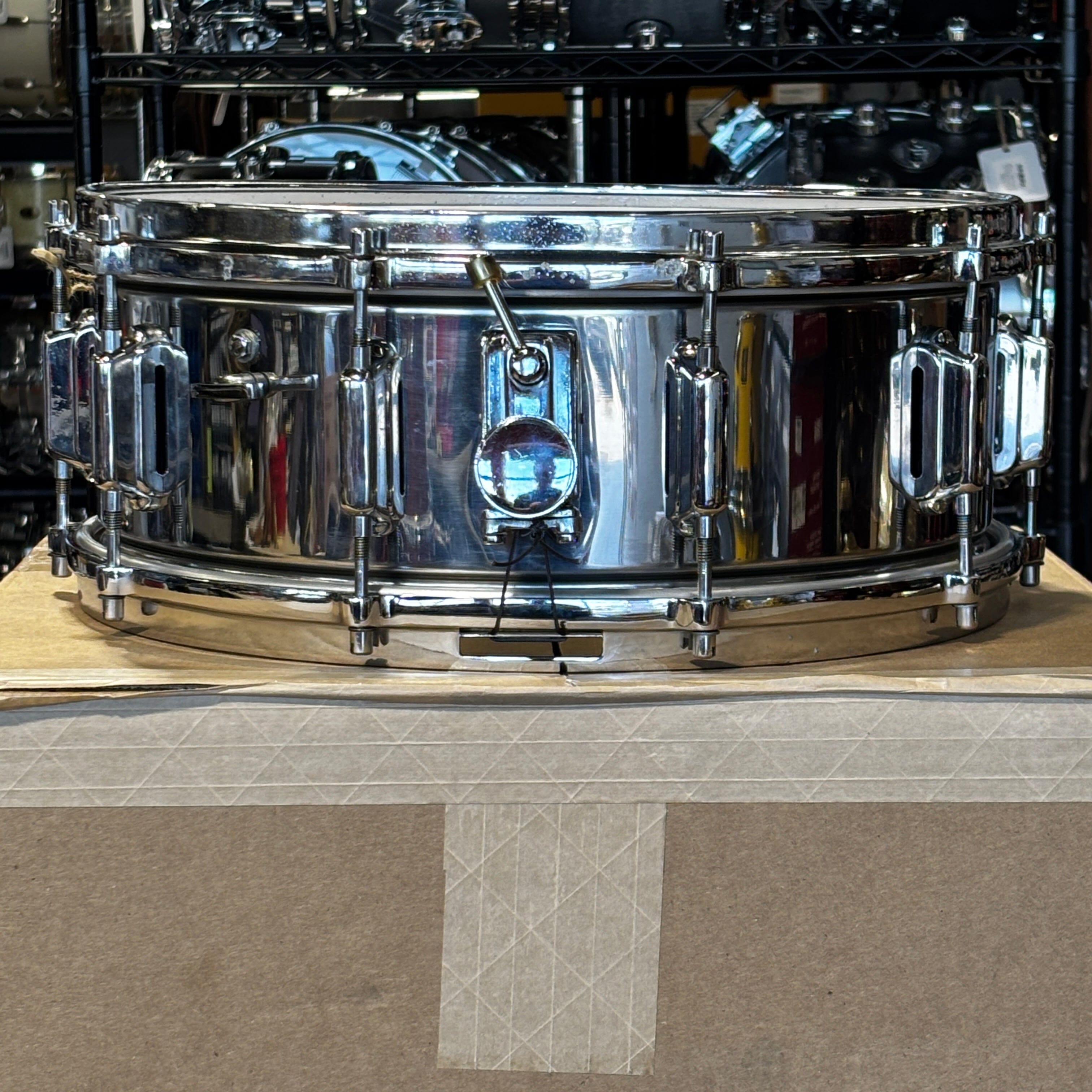 Vintage 1970s ASBA 5.5 × 14 Stainless Steel Snare Drum CONSIGNMENT DRUM KIT ASBA 