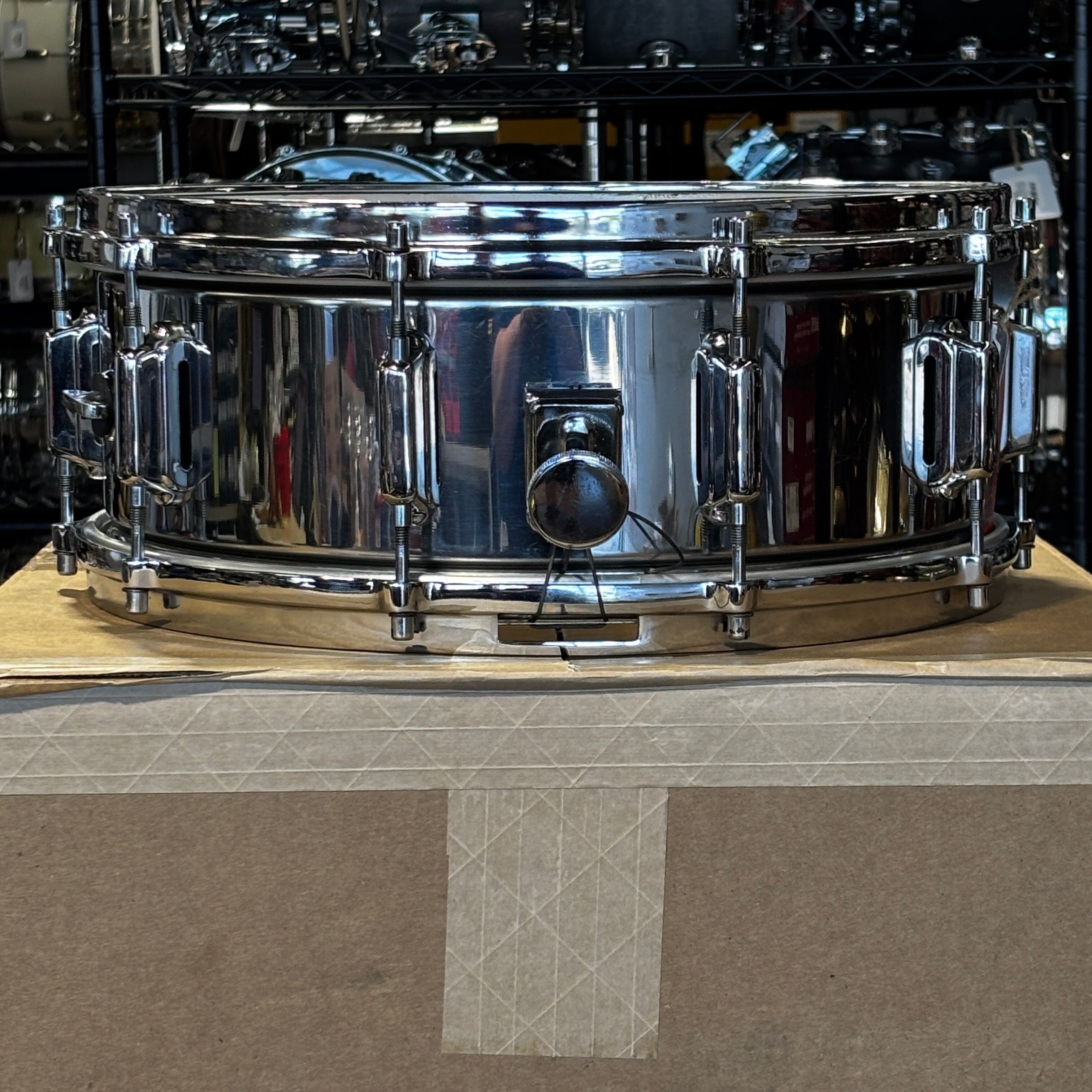 Vintage 1970s ASBA 5.5 × 14 Stainless Steel Snare Drum CONSIGNMENT DRUM KIT ASBA 