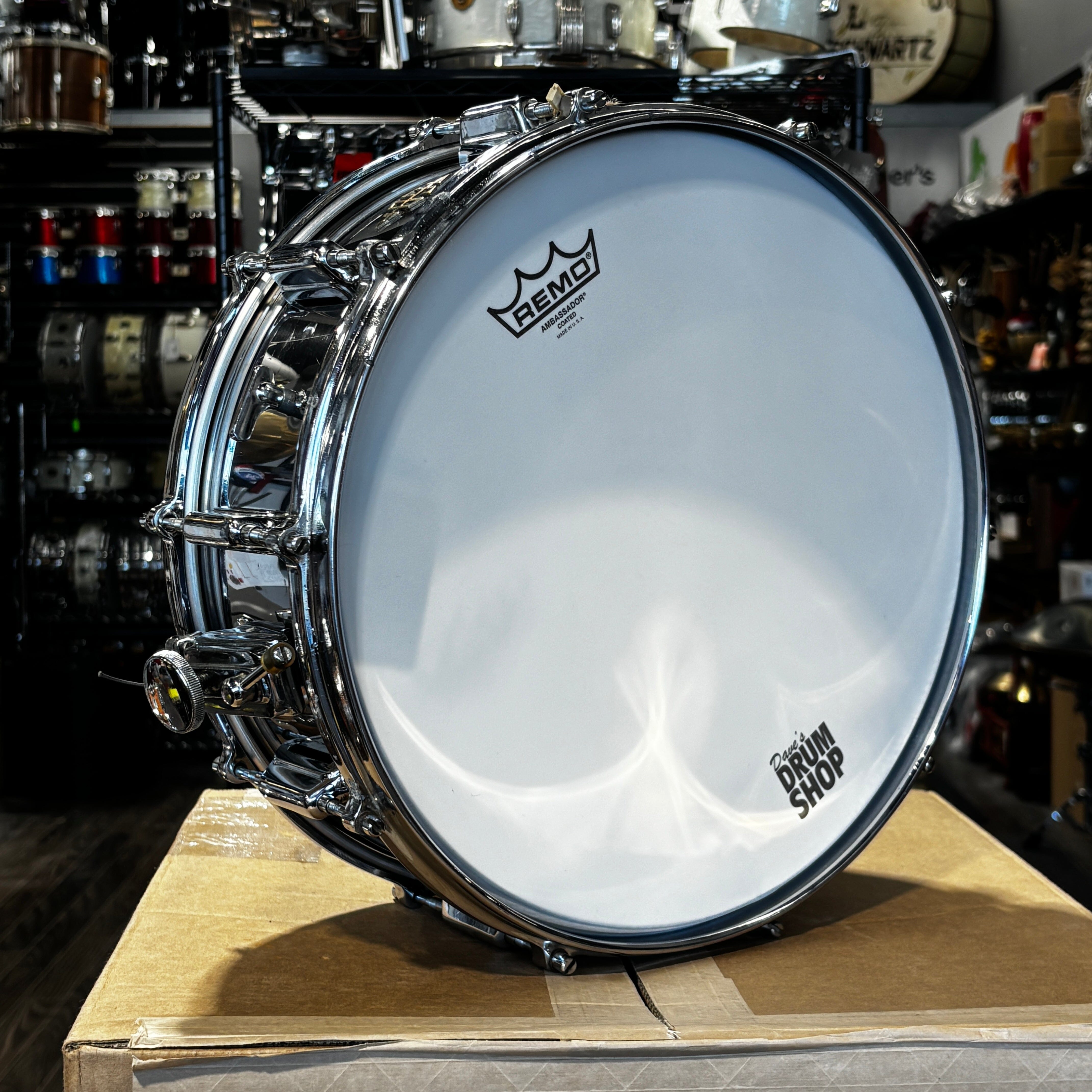 Vintage 1970s ASBA 5.5 × 14 Stainless Steel Snare Drum CONSIGNMENT DRUM KIT ASBA 