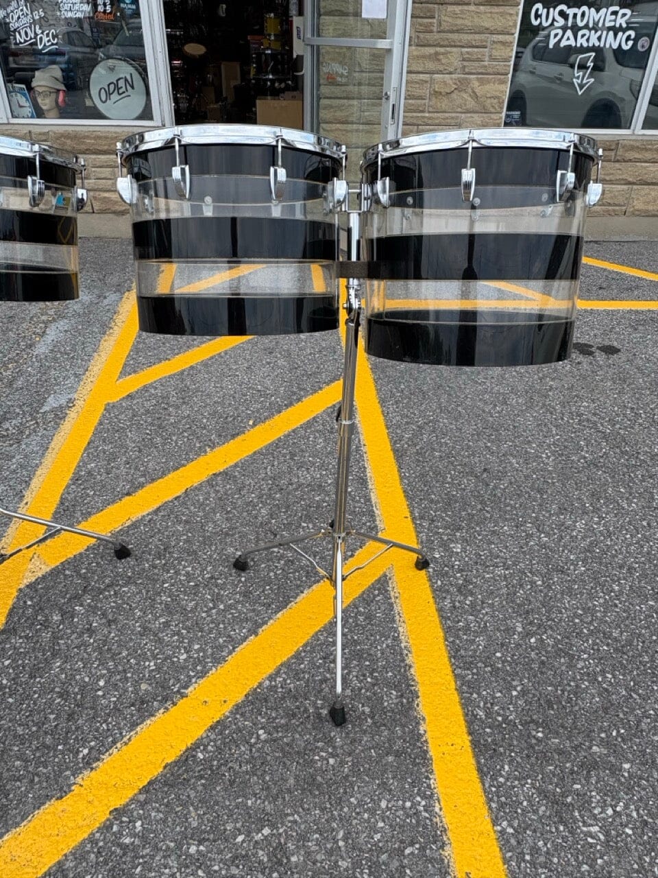 Vintage 1970's Ludwig Vistalite Pattern A Concert Toms – 13/14/15/16 with Stands CONSIGNMENT DRUM KIT LUDWIG 