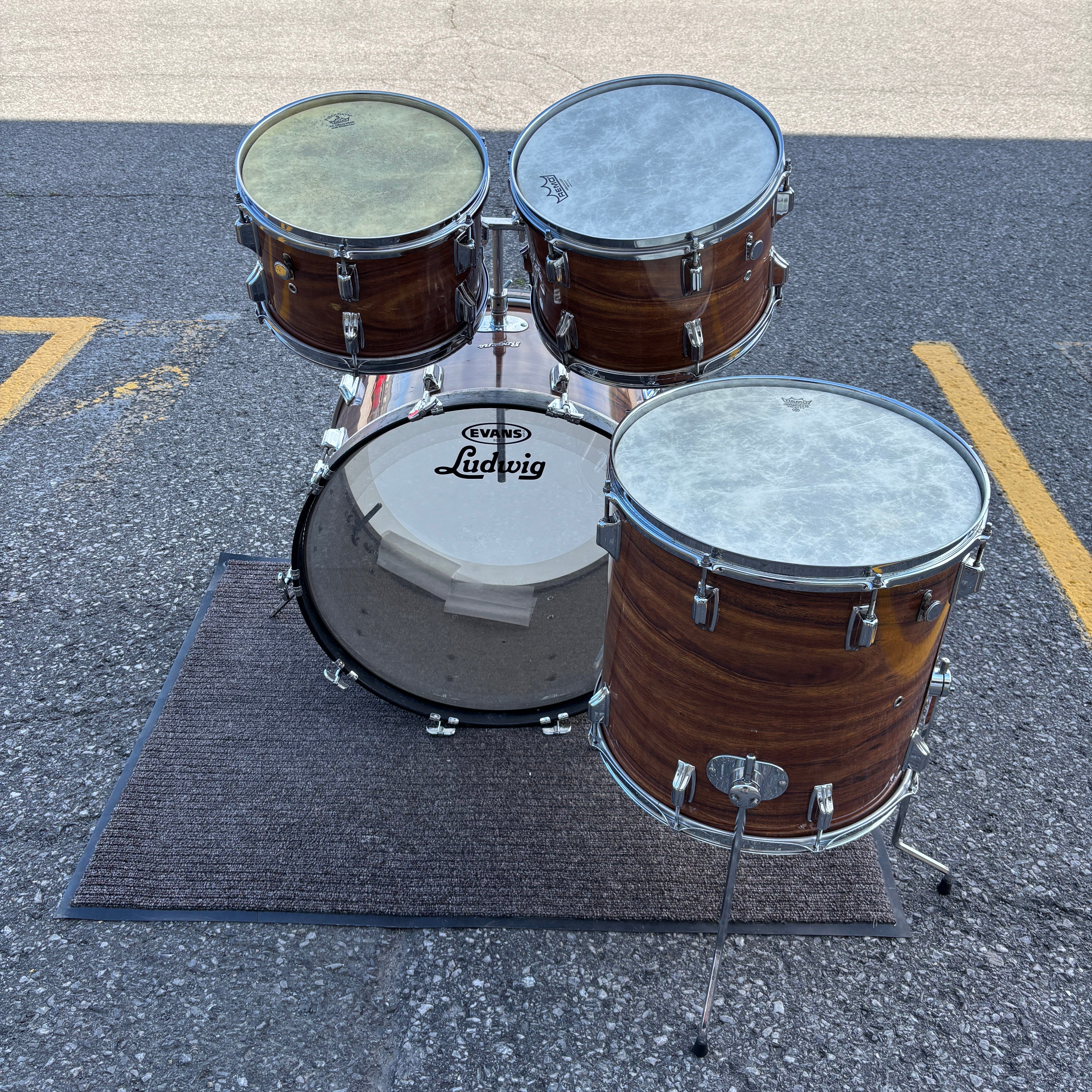 Vintage Early 1970s Rogers Fullerton Koa Drum Kit – 24/12/13/16 CONSIGNMENT DRUM KIT Rogers 