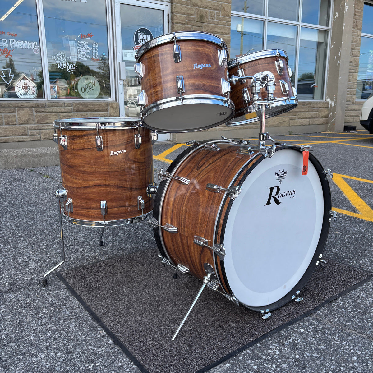 Vintage Early 1970s Rogers Fullerton Koa Drum Kit – 24/12/13/16 CONSIGNMENT DRUM KIT Rogers 