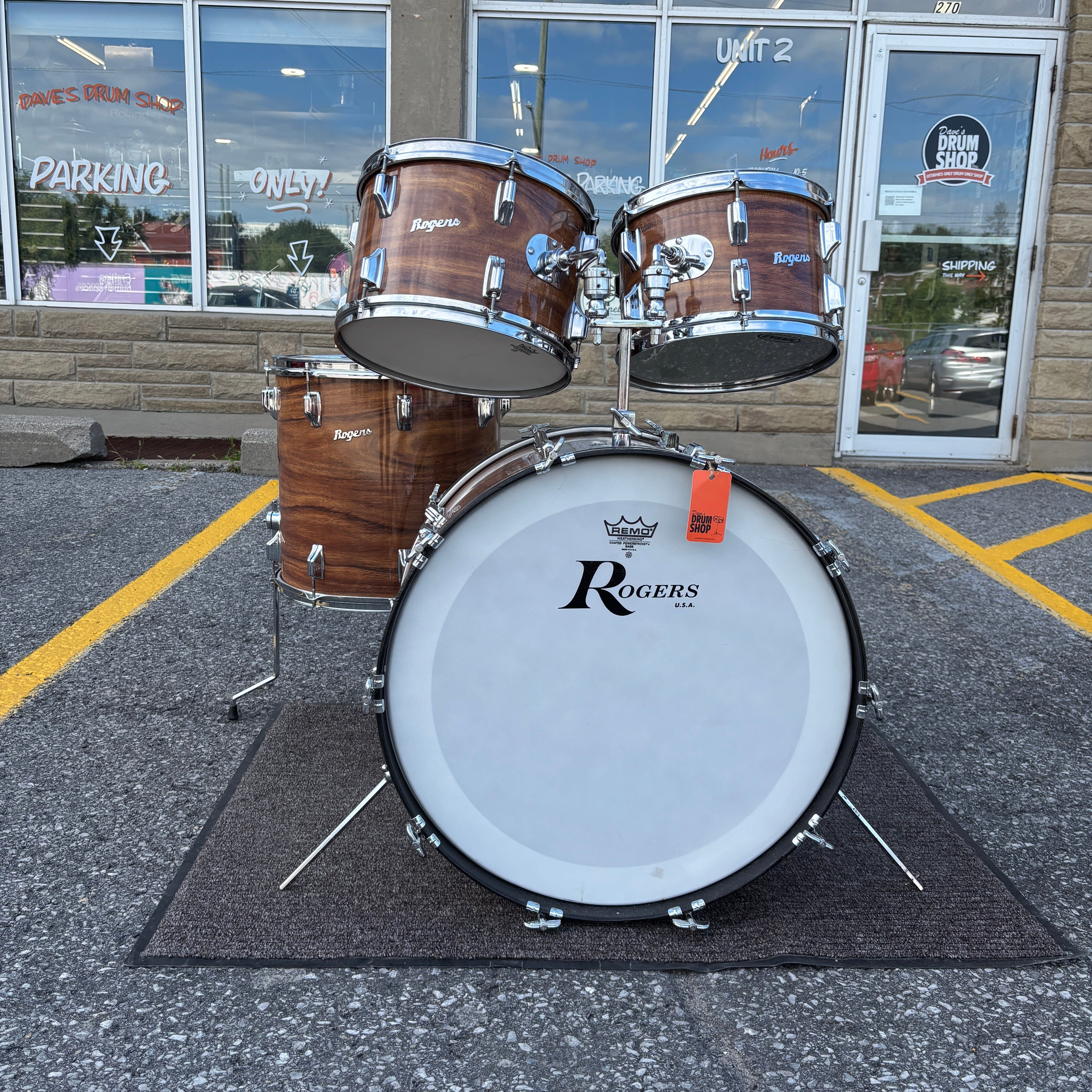 Vintage Early 1970s Rogers Fullerton Koa Drum Kit – 24/12/13/16 CONSIGNMENT DRUM KIT Rogers 