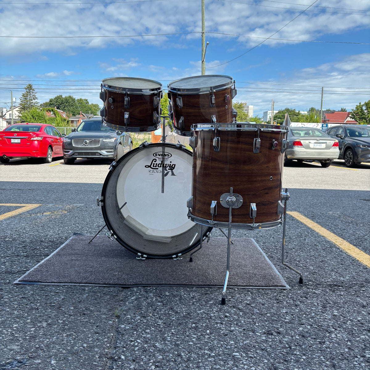 Vintage Early 1970s Rogers Fullerton Koa Drum Kit – 24/12/13/16 CONSIGNMENT DRUM KIT Rogers 
