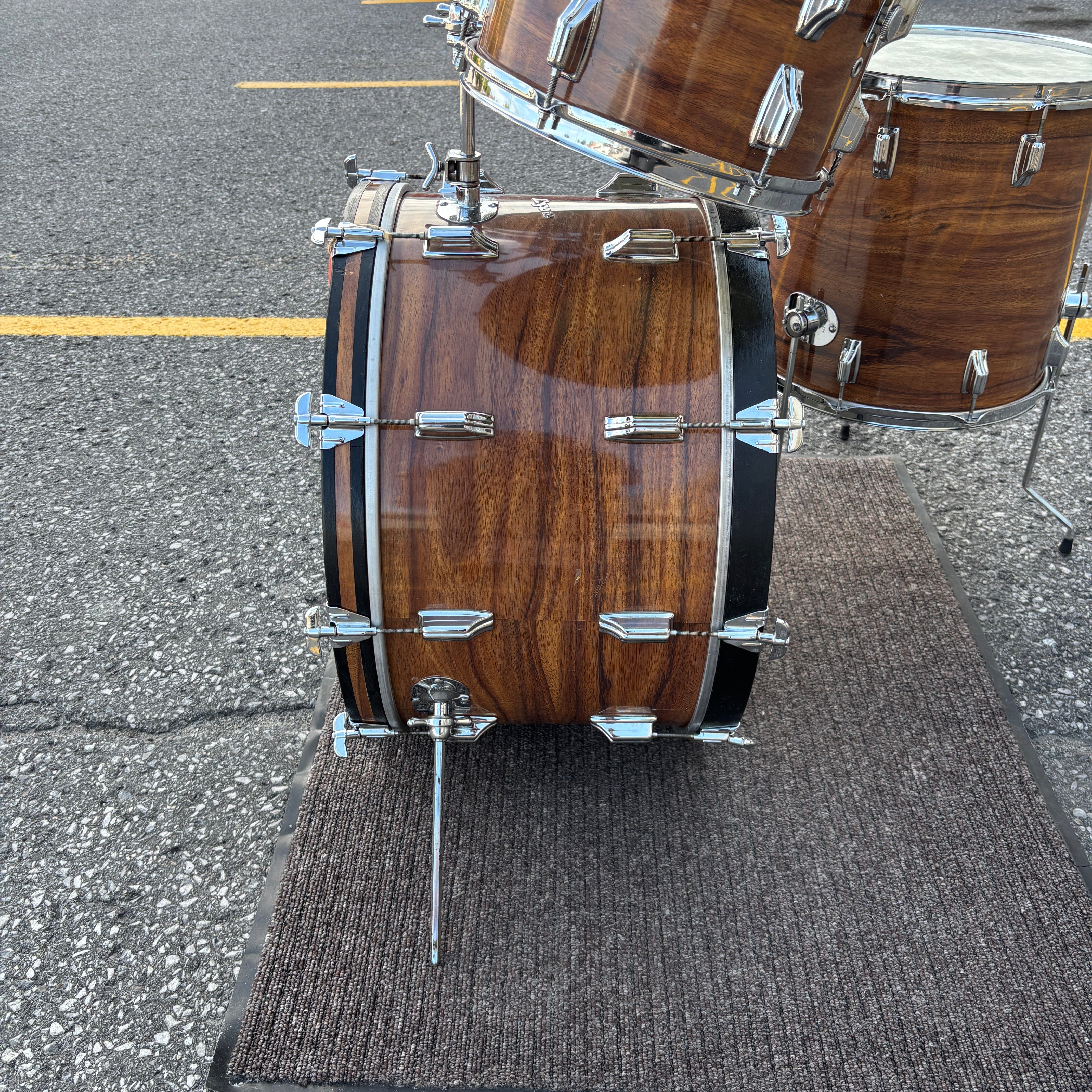Vintage Early 1970s Rogers Fullerton Koa Drum Kit – 24/12/13/16 CONSIGNMENT DRUM KIT Rogers 
