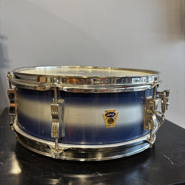 Vintage Ludwig Pioneer 5" x 14" Snare Drum – Blue/Silver Duco – 1958–1960 Transition Badge USED SNARE DRUMS LUDWIG 