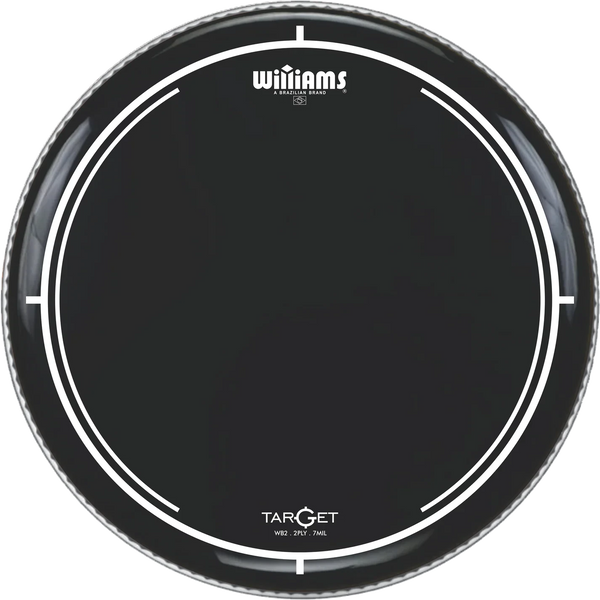 Williams 22" Double Ply Black Oil Target Series Drum Head, 7-MIL (WB2-7MIL-22) DRUM SKINS Williams Drumheads 