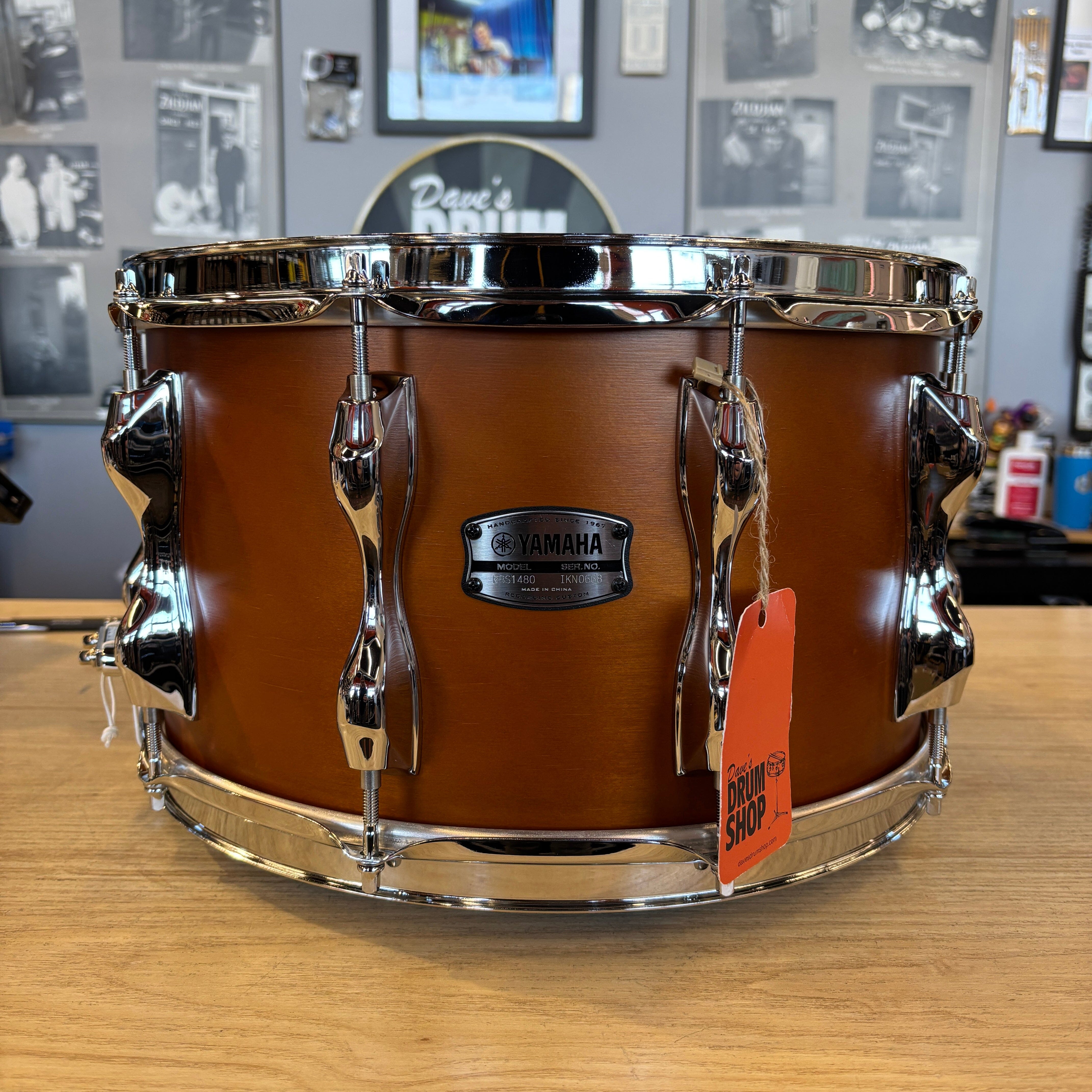 Yamaha 8x14 Recording Custom Wood Snare Drum, Real Wood (RBS1480 RW) NEW SNARE DRUMS Yamaha 