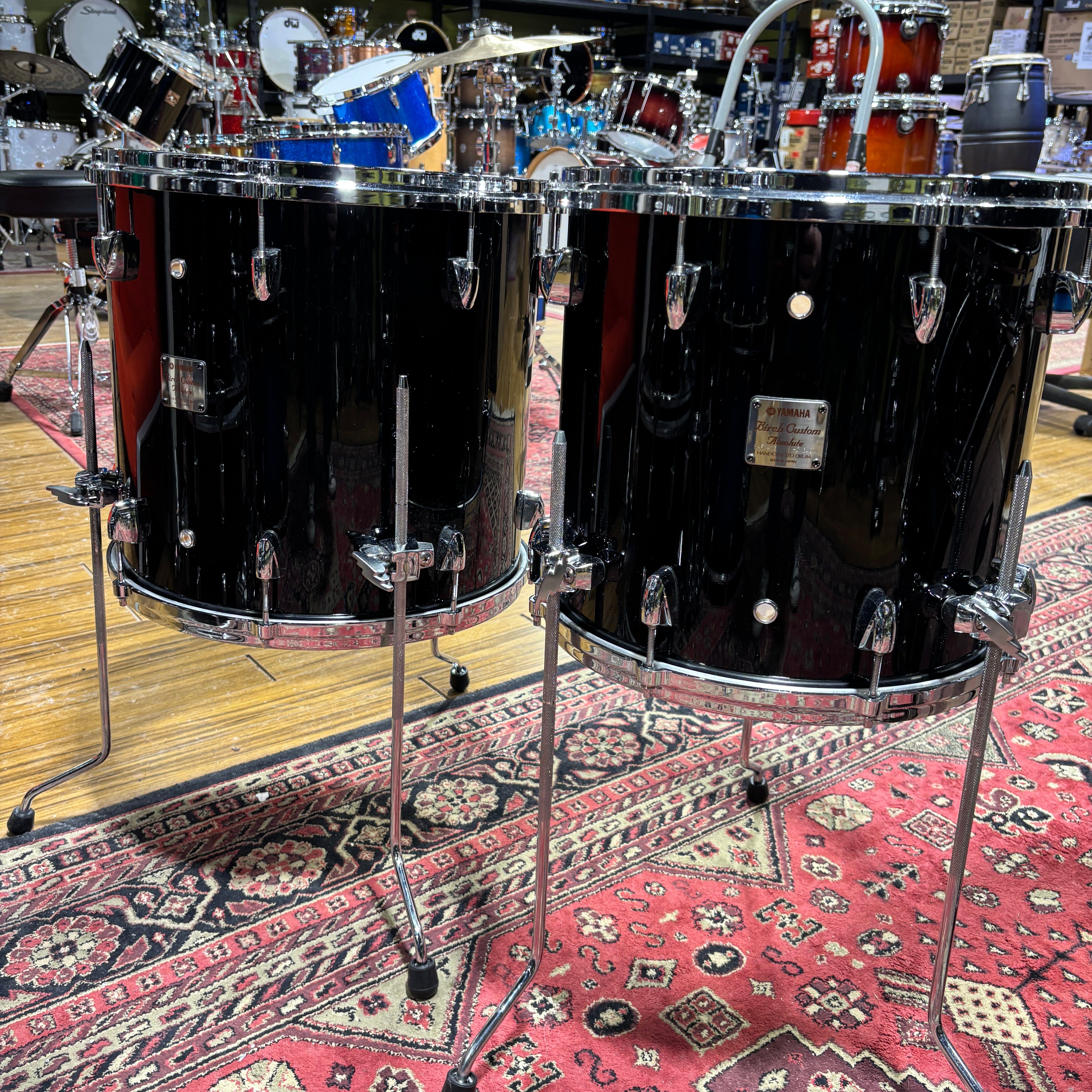 Yamaha Birch Custom Absolute Toms Maple Custom Absolute Bass USED DRUM KIT Yamaha 