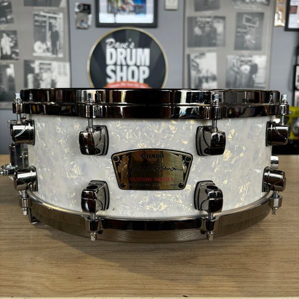 Yamaha JR Robinson White Pearl 14 x 5.5 (BSD1455NJR) Nail Drum CONSIGNMENT DRUM KIT Yamaha 