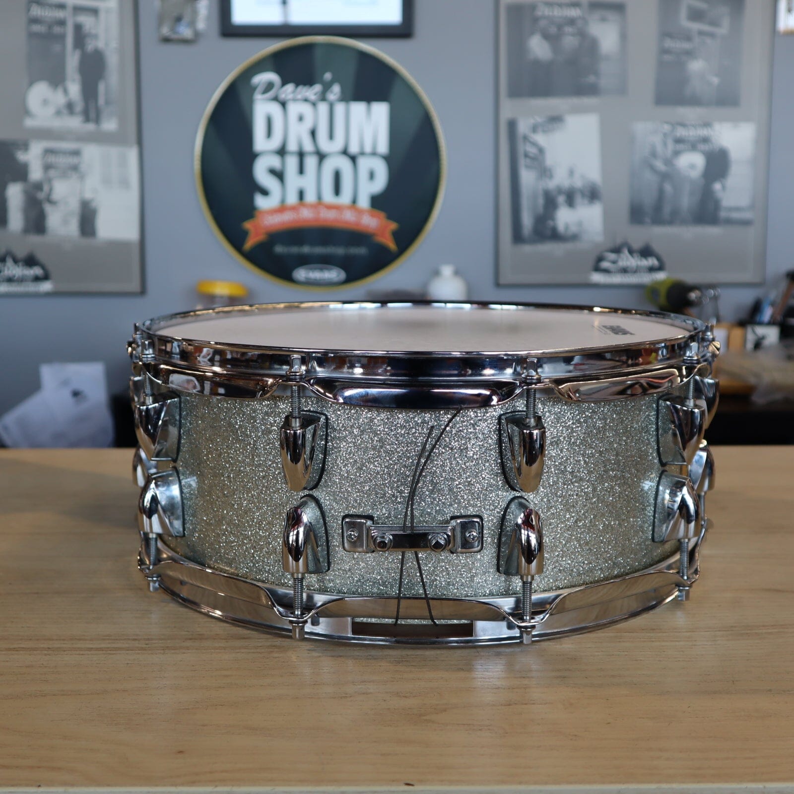 Yamaha Maple Custom Absolute Snare 5.5 x 14 Silver Sparkle USED SNARE DRUMS Yamaha 