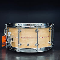 Thumbnail for CRAVIOTTO PRIVATE RESERVE - 6.5x14 Snare Drum - BIRDSEYE MAPLE w/ RED INLAY drum kit Craviotto 