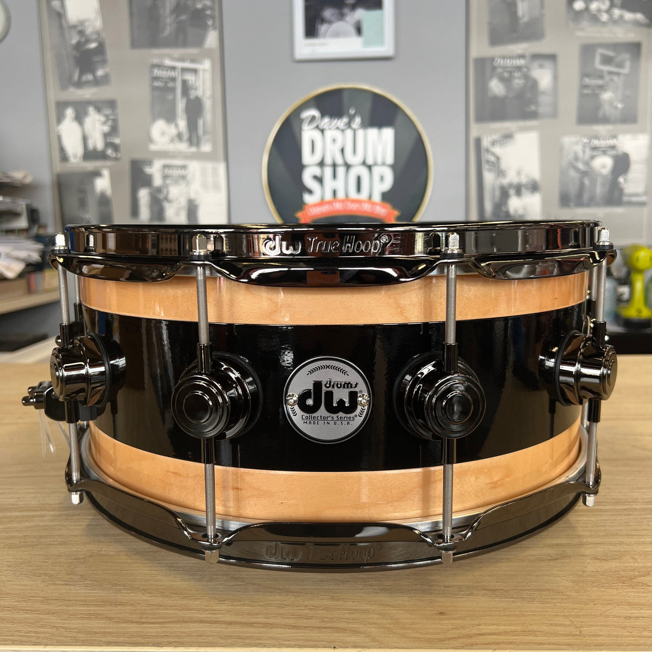 DW Reverse Edge 6 x 14 Snare Drum Maple/Black/Maple drum kit DW 
