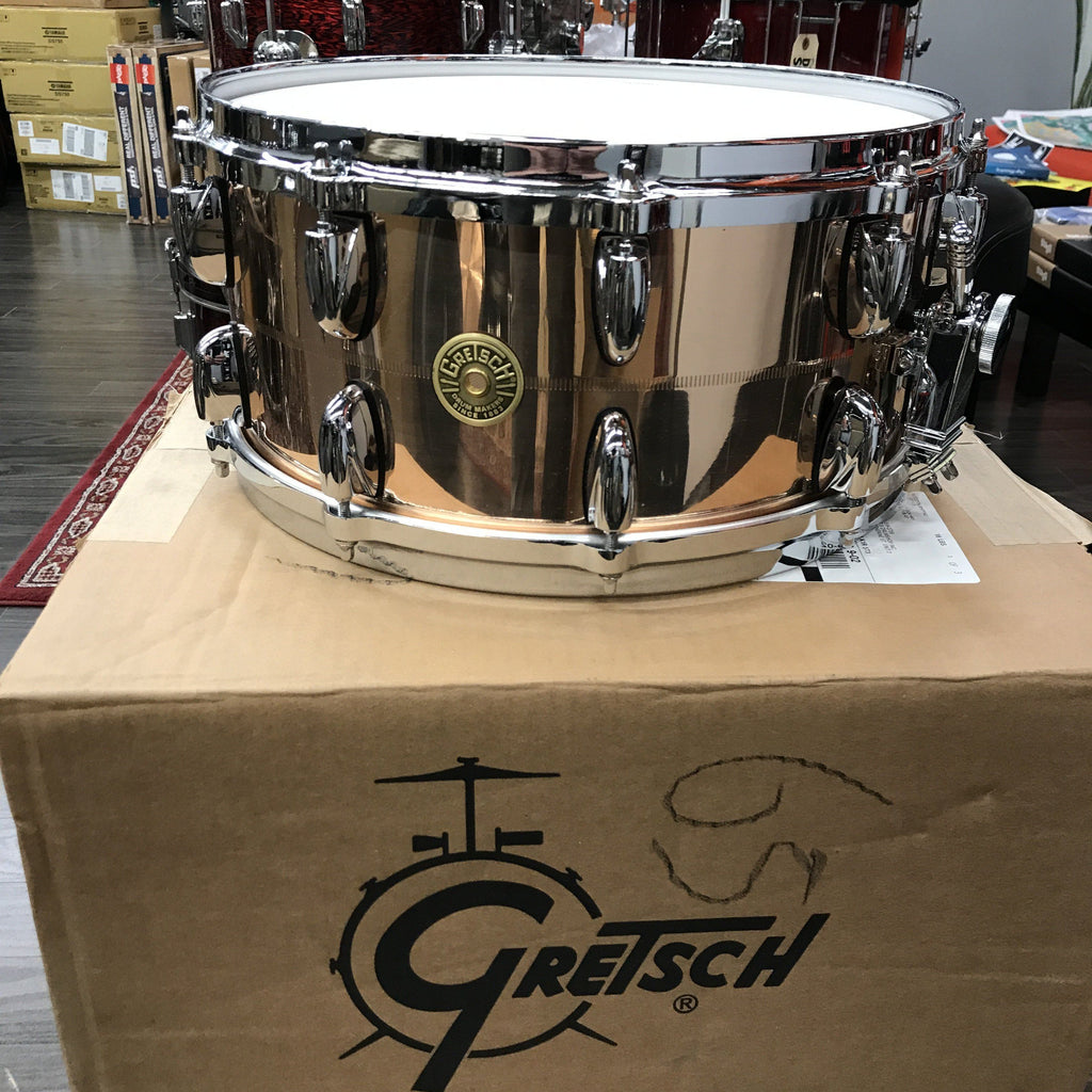 Gretsch 6.5x14 USA Custom Hammered Chrome Over Brass Snare Drum – The Drum  Shop
