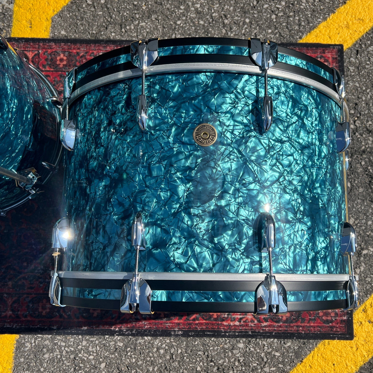Gretsch USA Custom 3pc Drum Kit Turquoise Pearl 24/13/16 drum kit Gretsch 