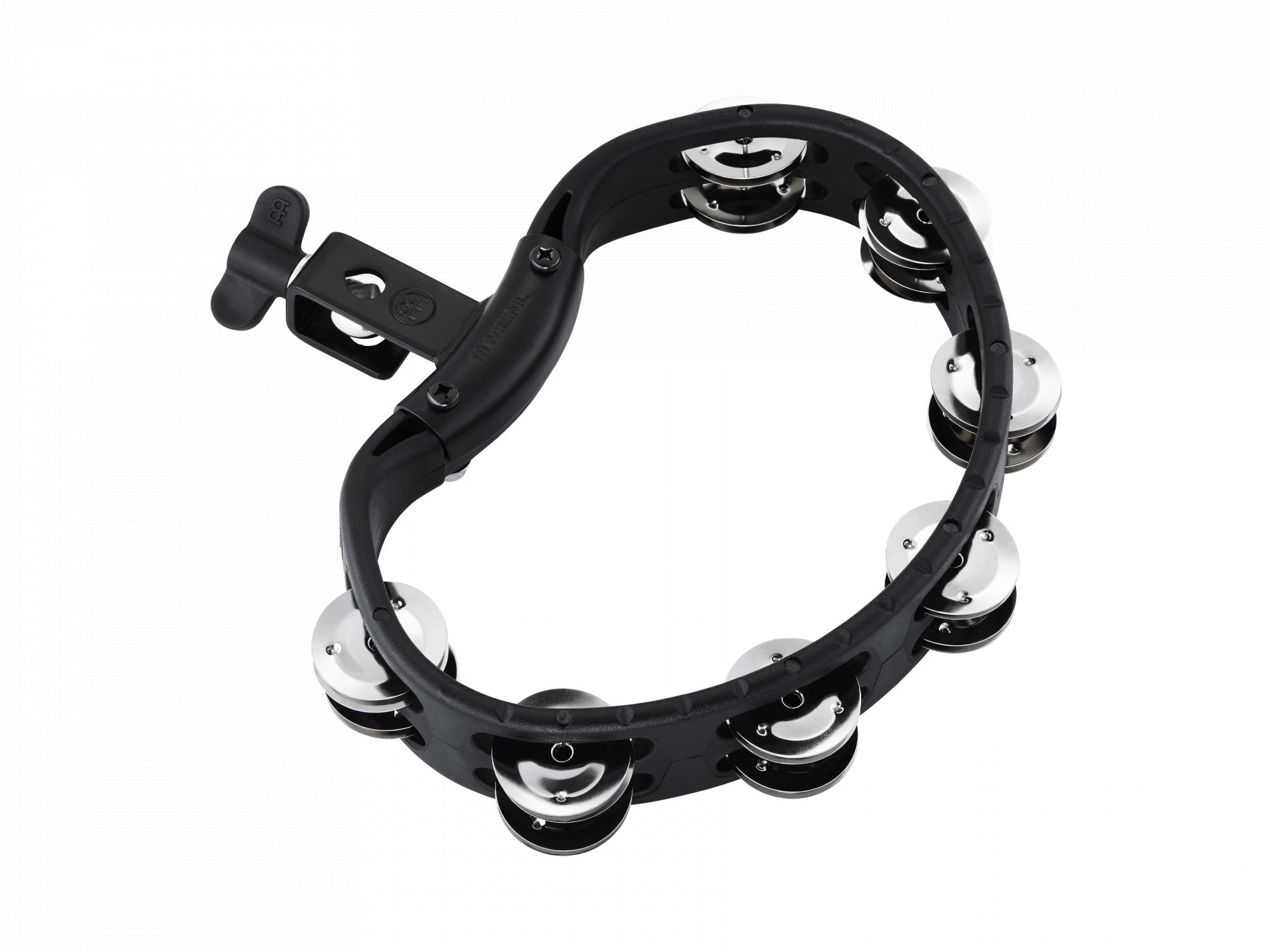 MEINL Percussion Headliner Series Mountable ABS Tambourine 2 rows, Black (HTMT2BK) Tambourines Meinl 