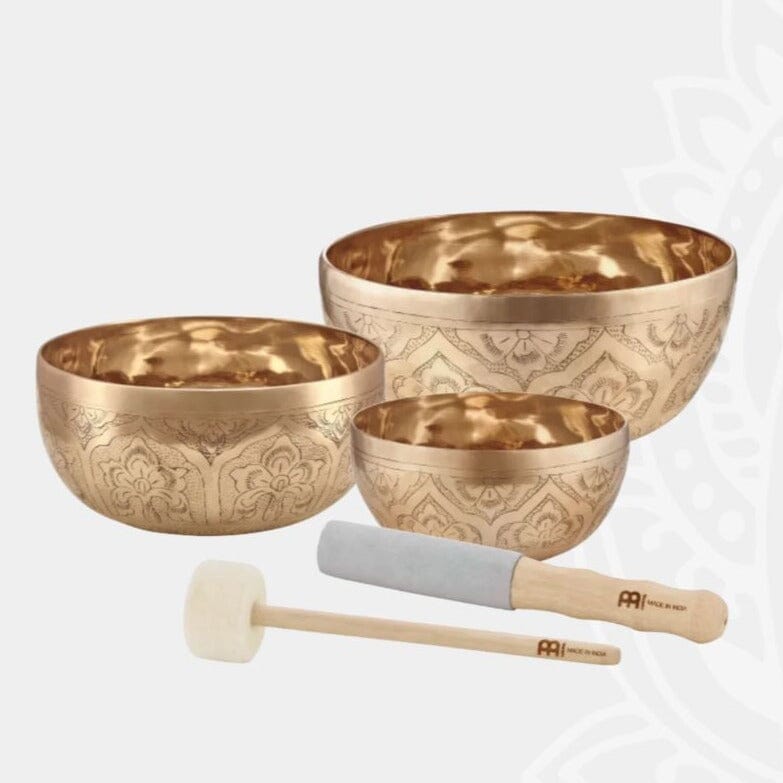 MEINL Sonic Energy Singing Bowl Set - SPECIAL ENGRAVED SERIES, set of 3 Singing Bowls (SB-SE-2400) percussion Meinl 