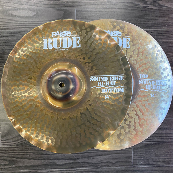 Paiste 14" RUDE Sound Edge Hi Hats - Used drum kit Paiste 