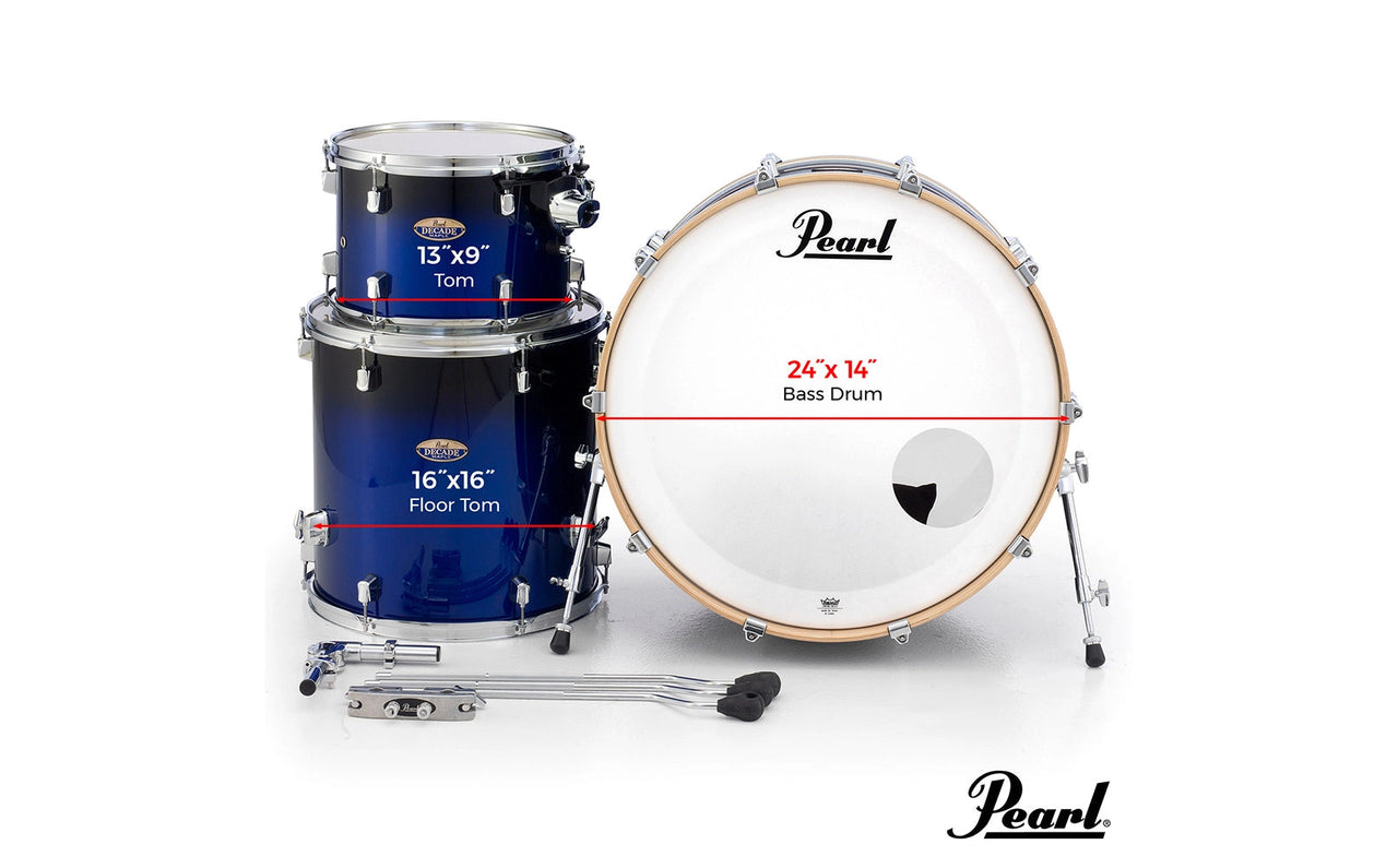 Pearl Decade Maple 3-piece Shell Pack, Kobalt Blue Fade (DMP943XPC216) Drum Kits Pearl 