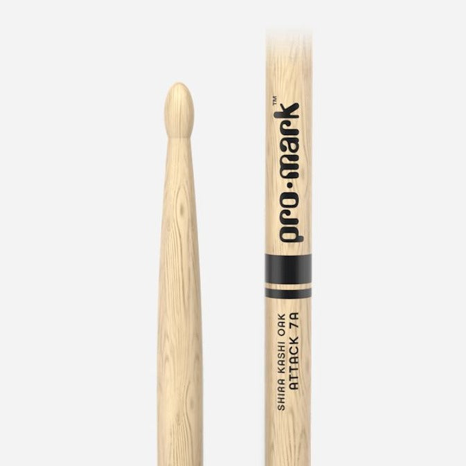 ProMark Classic Attack 7A, Lacquered Shira Kashi Oak, Wood Tip (PW7AW) DRUM STICK Promark 