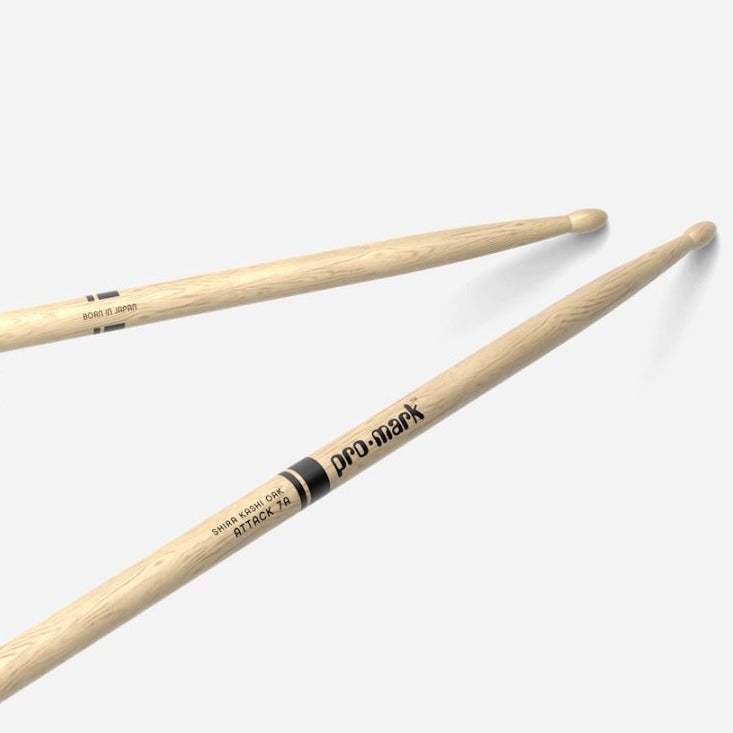 ProMark Classic Attack 7A, Lacquered Shira Kashi Oak, Wood Tip (PW7AW) DRUM STICK Promark 