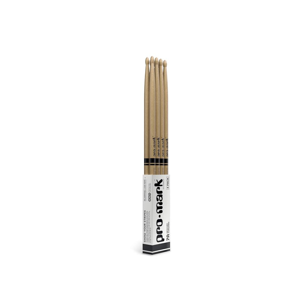 ProMark Forward 7A Lacquered Hickory Wood Tip Drum Stick, 4-Pack DRUM STICK Promark 